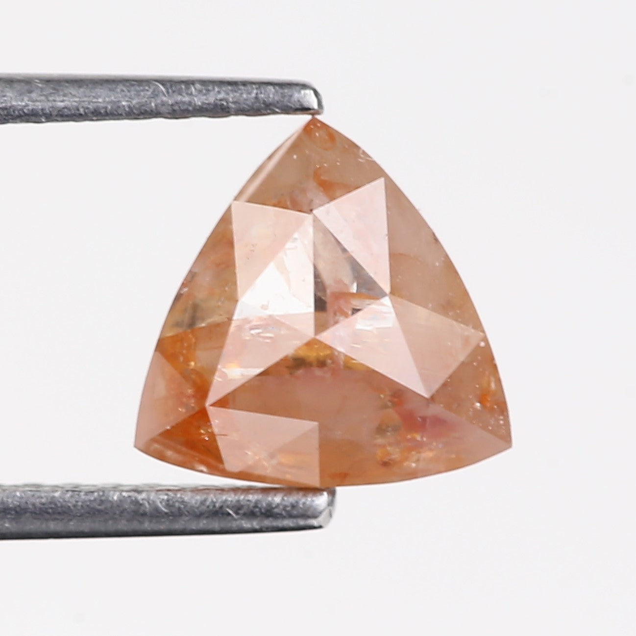 1.80 Carat Natural Orange Trillion Cut Salt And Pepper Diamond 7.50 MM