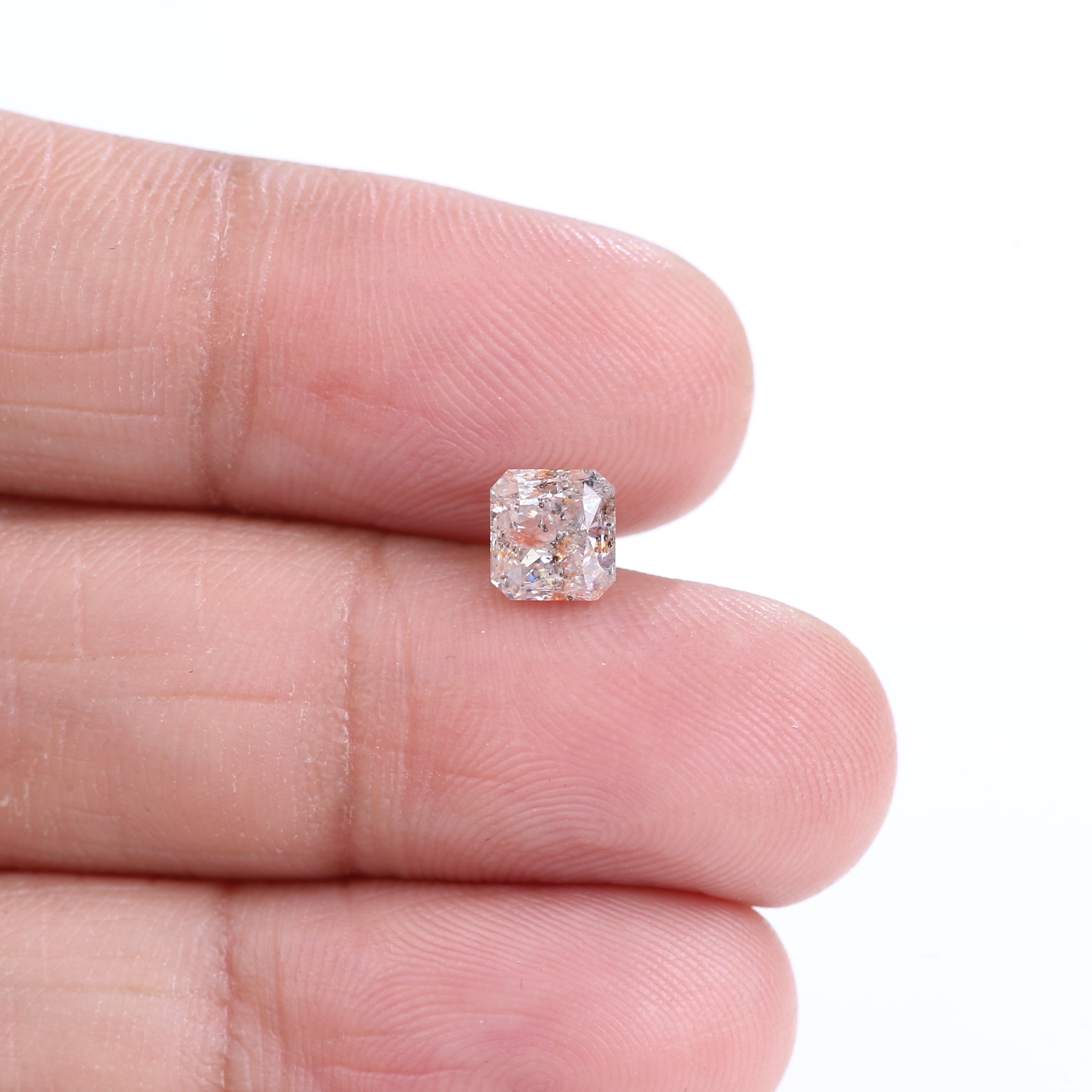 1.16 Carat Natural Radiant Cut Salt And Pepper Diamond 5.50 MM