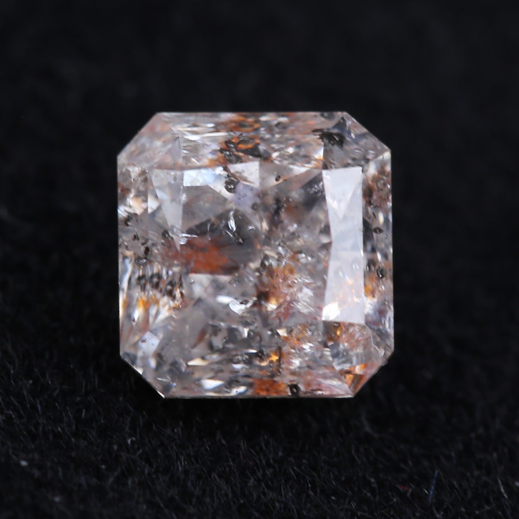 1.16 Carat Natural Radiant Cut Salt And Pepper Diamond 5.50 MM