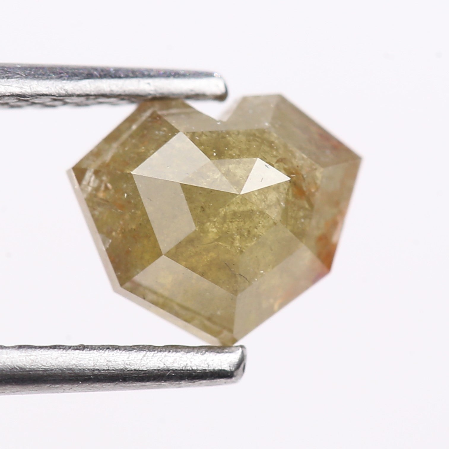 1.11 Carat Natural Light Green Heart Cut Salt And Pepper Diamond 5.95 MM