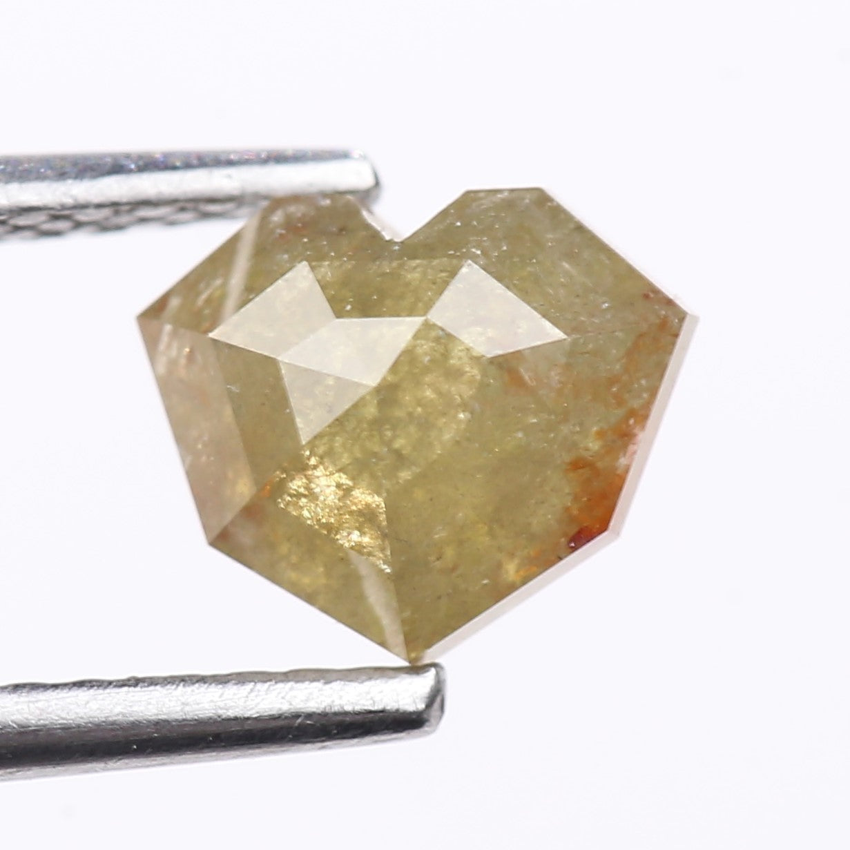 1.11 Carat Natural Light Green Heart Cut Salt And Pepper Diamond 5.95 MM