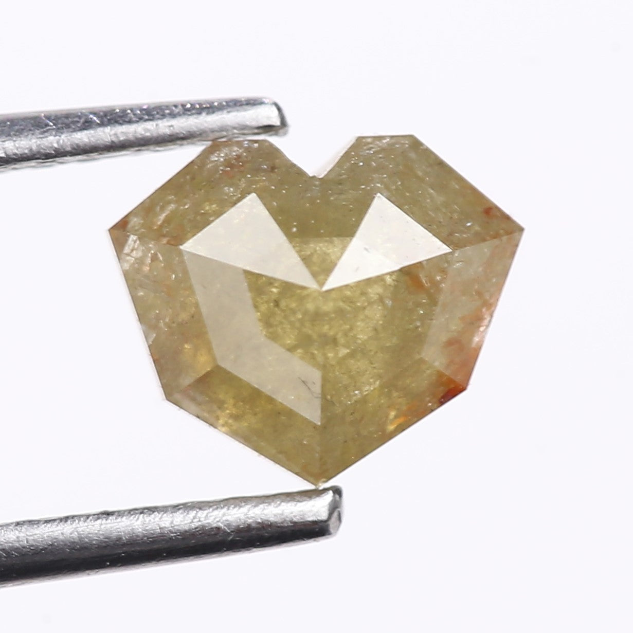 1.11 Carat Natural Light Green Heart Cut Salt And Pepper Diamond 5.95 MM