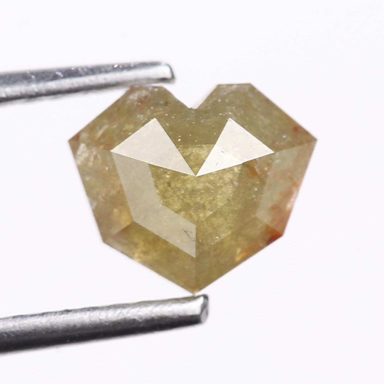 1.11 Carat Natural Light Green Heart Cut Salt And Pepper Diamond 5.95 MM