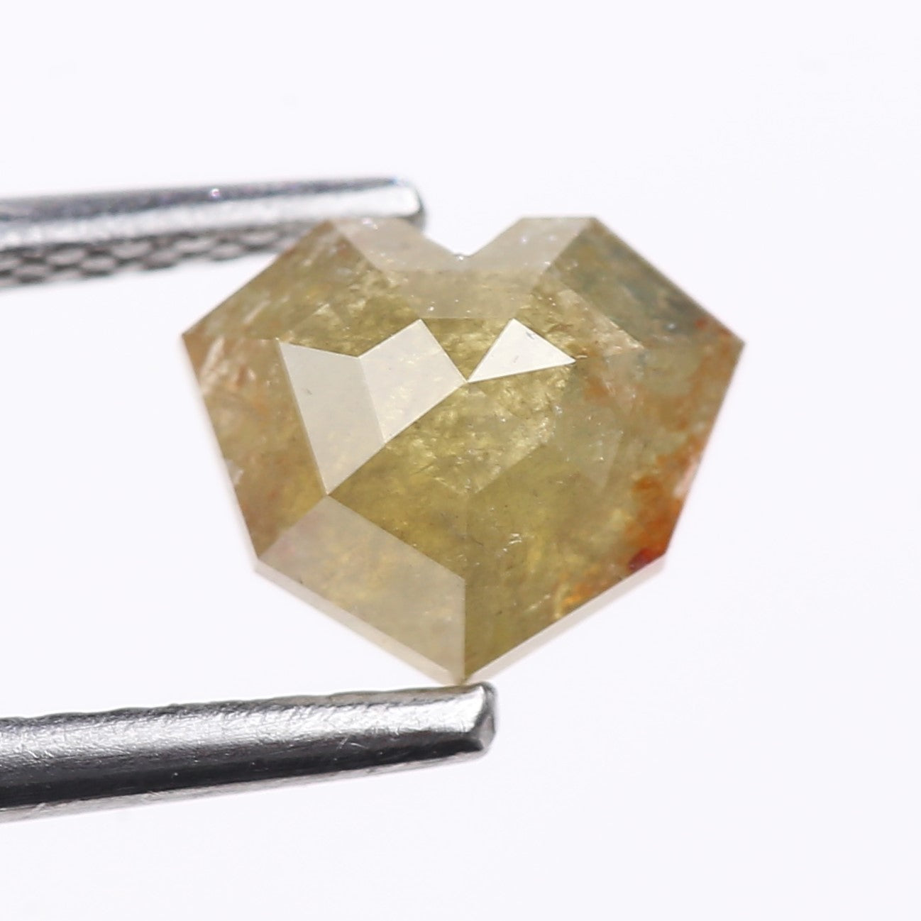 1.11 Carat Natural Light Green Heart Cut Salt And Pepper Diamond 5.95 MM