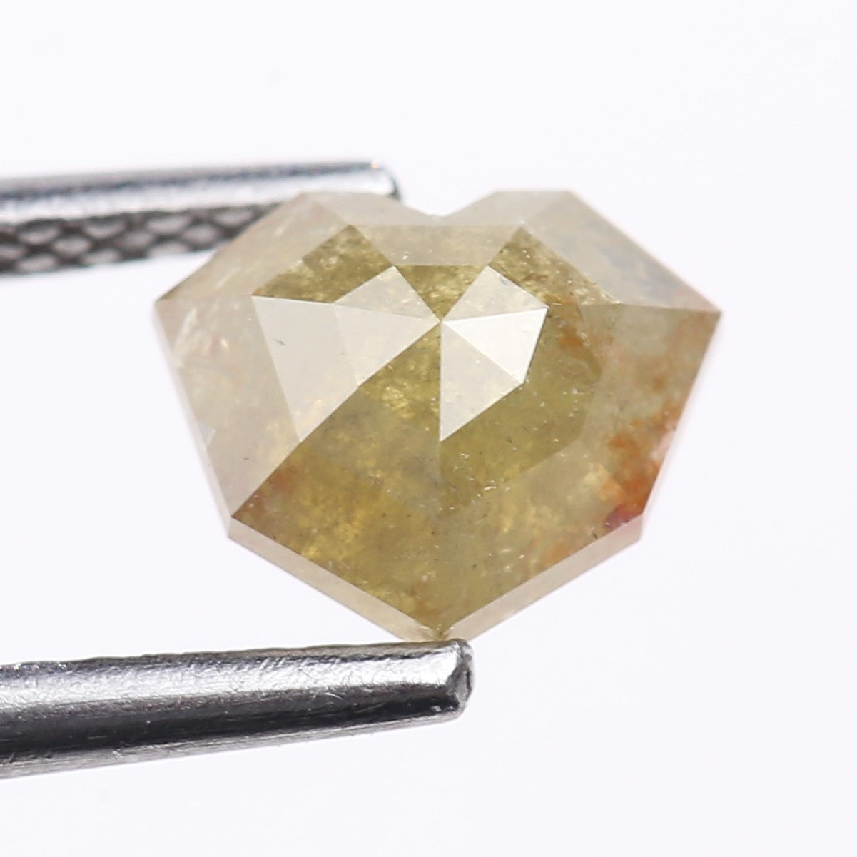 1.11 Carat Natural Light Green Heart Cut Salt And Pepper Diamond 5.95 MM