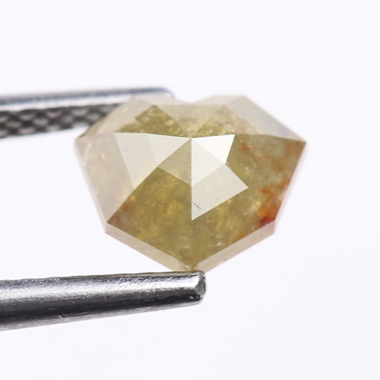 1.11 Carat Natural Light Green Heart Cut Salt And Pepper Diamond 5.95 MM