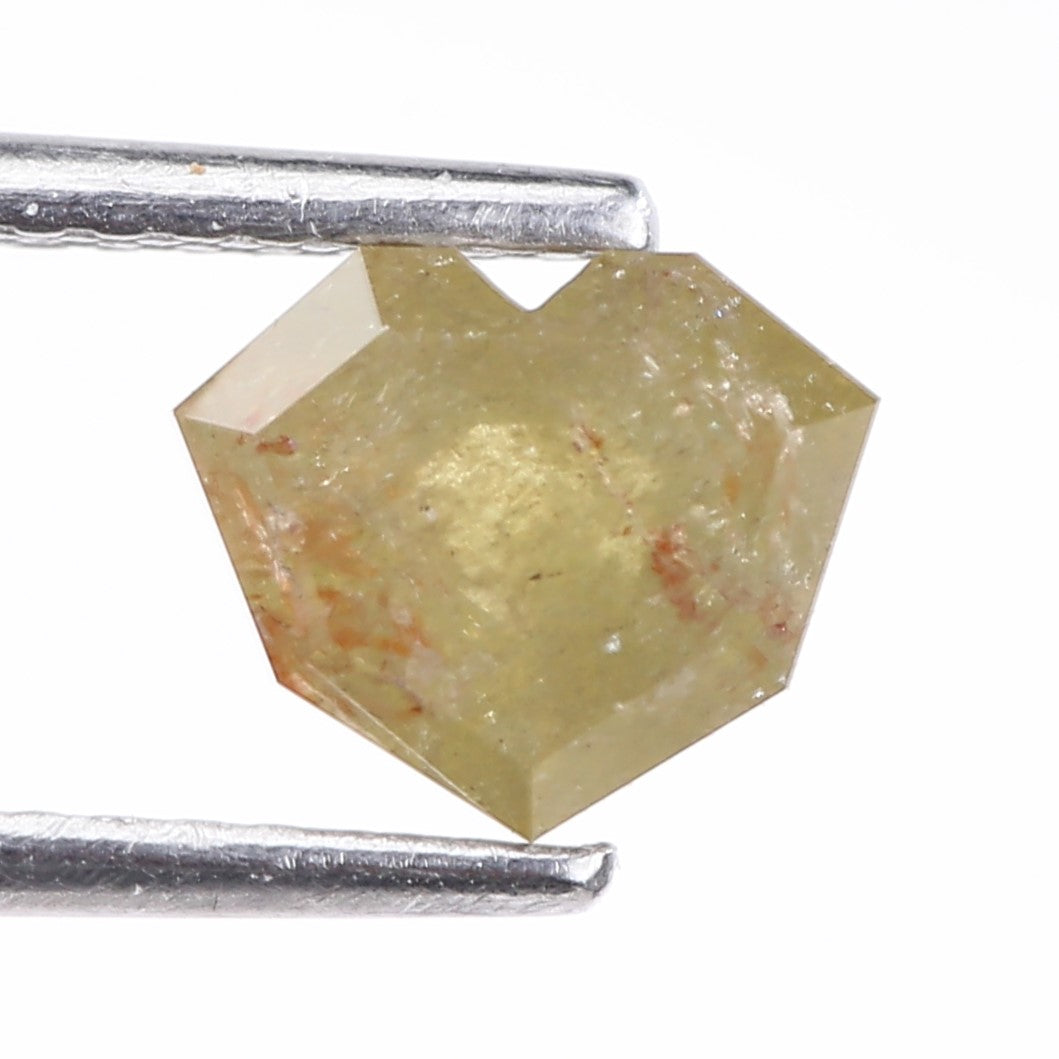 1.11 Carat Natural Light Green Heart Cut Salt And Pepper Diamond 5.95 MM