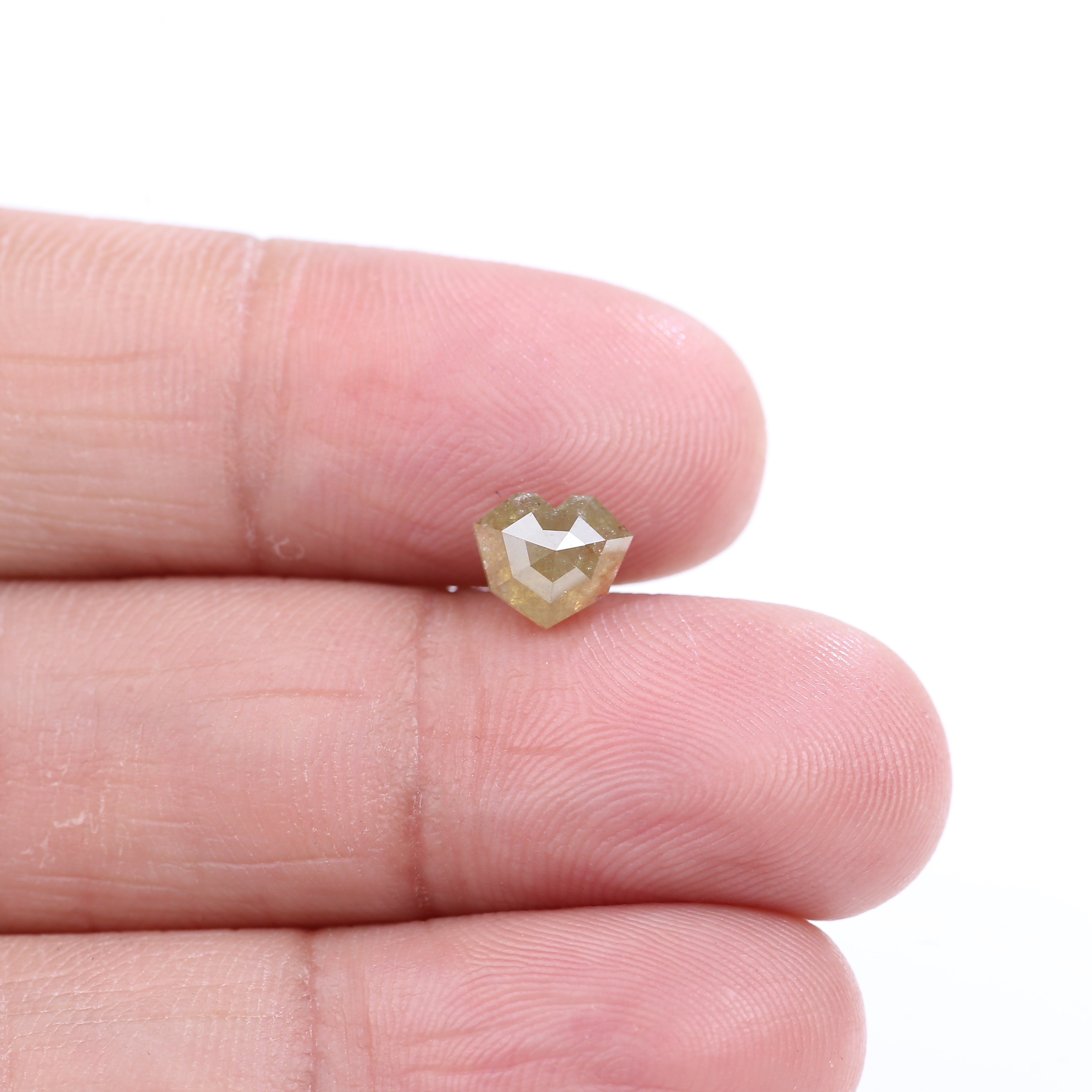 1.11 Carat Natural Light Green Heart Cut Salt And Pepper Diamond 5.95 MM