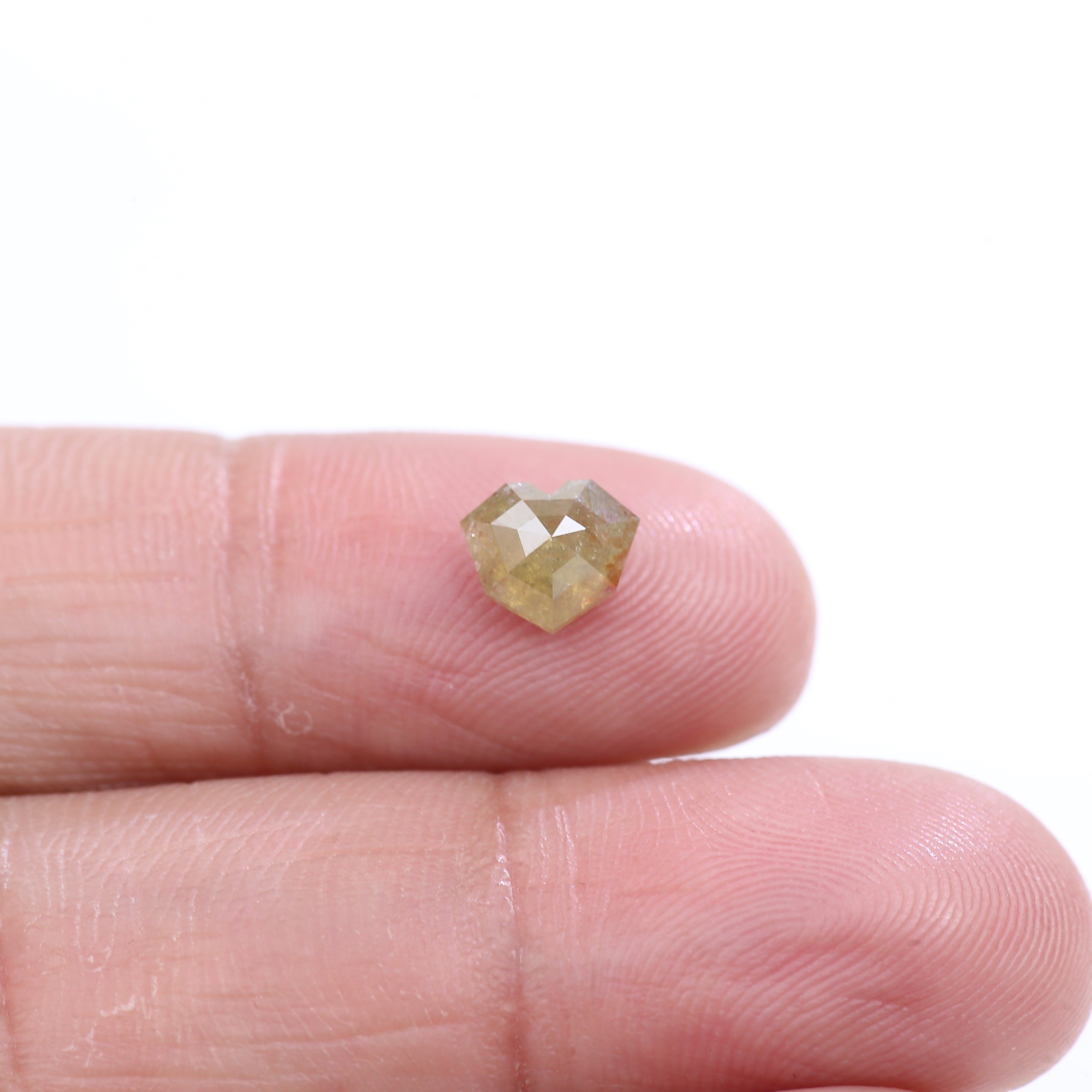 1.11 Carat Natural Light Green Heart Cut Salt And Pepper Diamond 5.95 MM