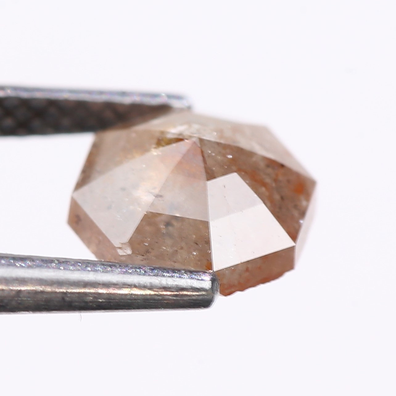 1.25 Carat Natural Orange Hexagon Cut Salt And Pepper Diamond 6.70 MM