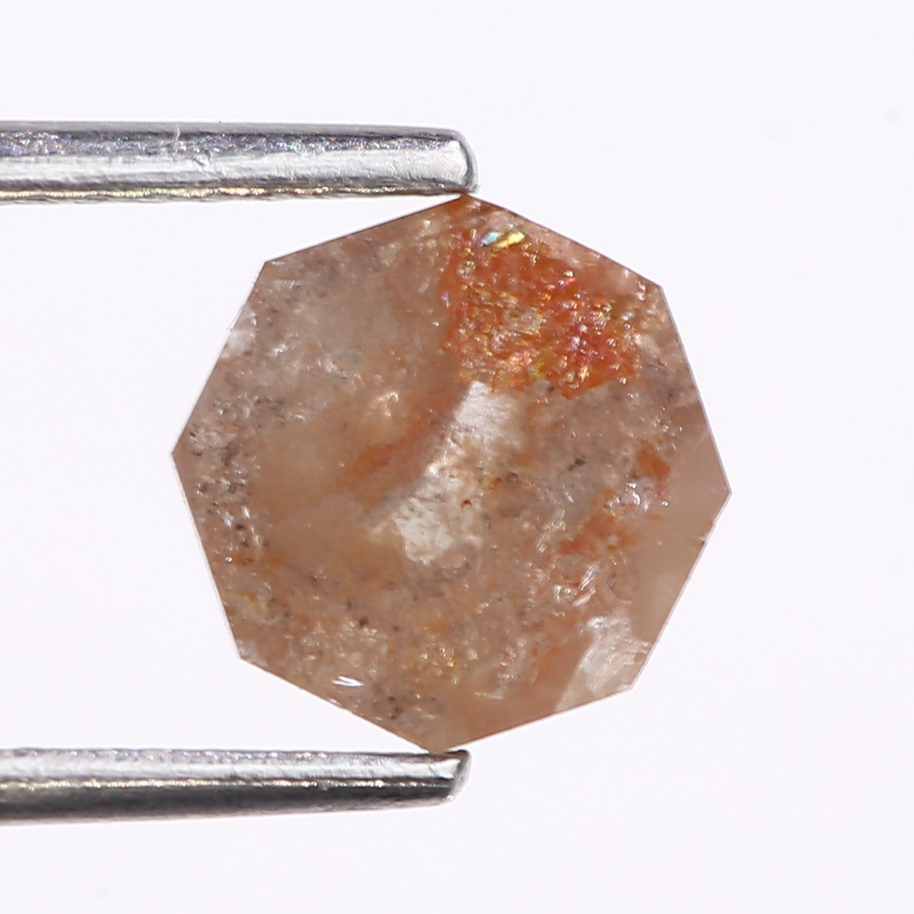 1.25 Carat Natural Orange Hexagon Cut Salt And Pepper Diamond 6.70 MM