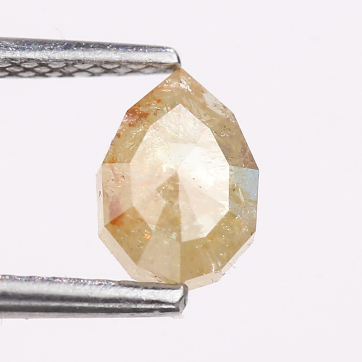 0.74 Carat Natural Light Yellow Pear Cut Salt And Pepper Diamond 6.78 MM