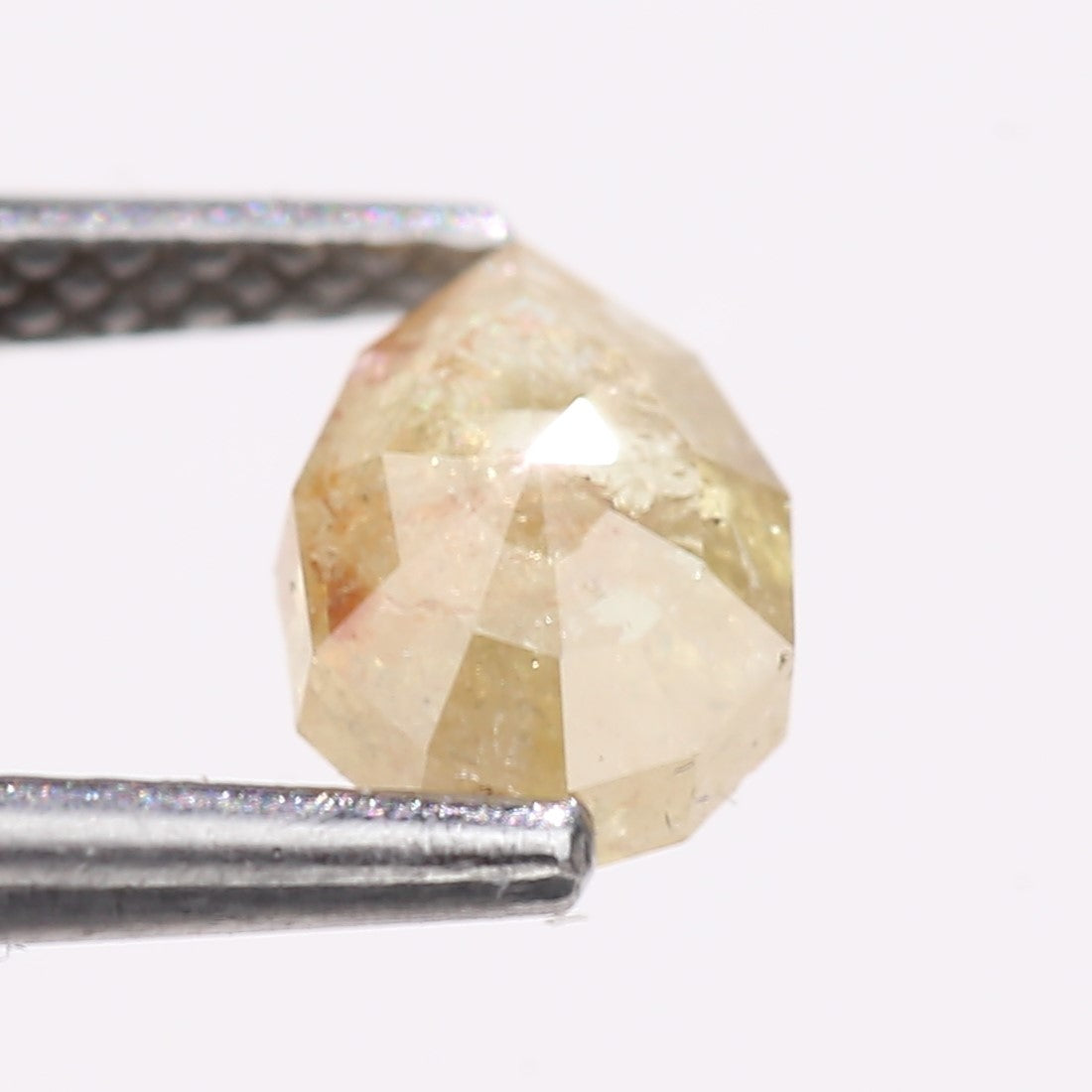 0.74 Carat Natural Light Yellow Pear Cut Salt And Pepper Diamond 6.78 MM