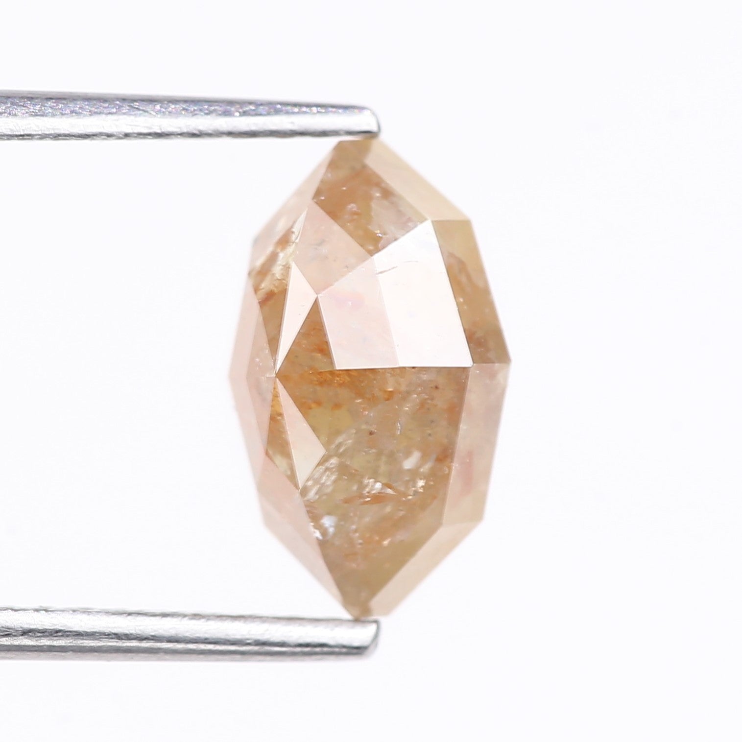 Faceted crystal on a white background
