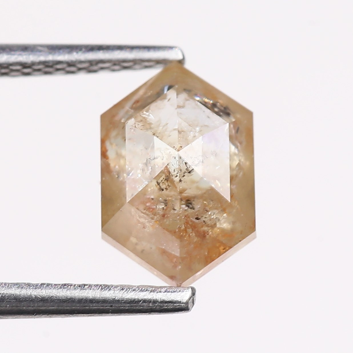 1.63 Carat Natural Hexagon Cut Salt And Pepper Diamond 8.40 MM