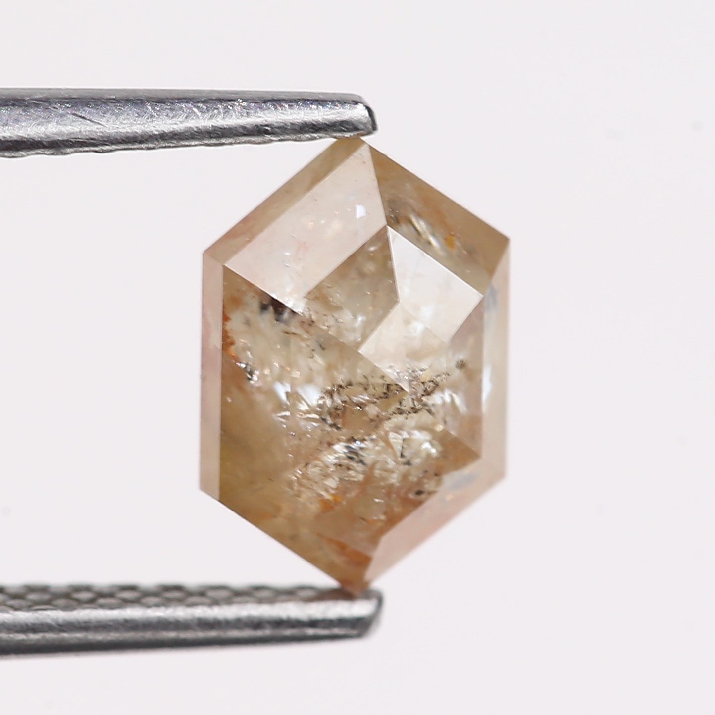 1.63 Carat Natural Hexagon Cut Salt And Pepper Diamond 8.40 MM