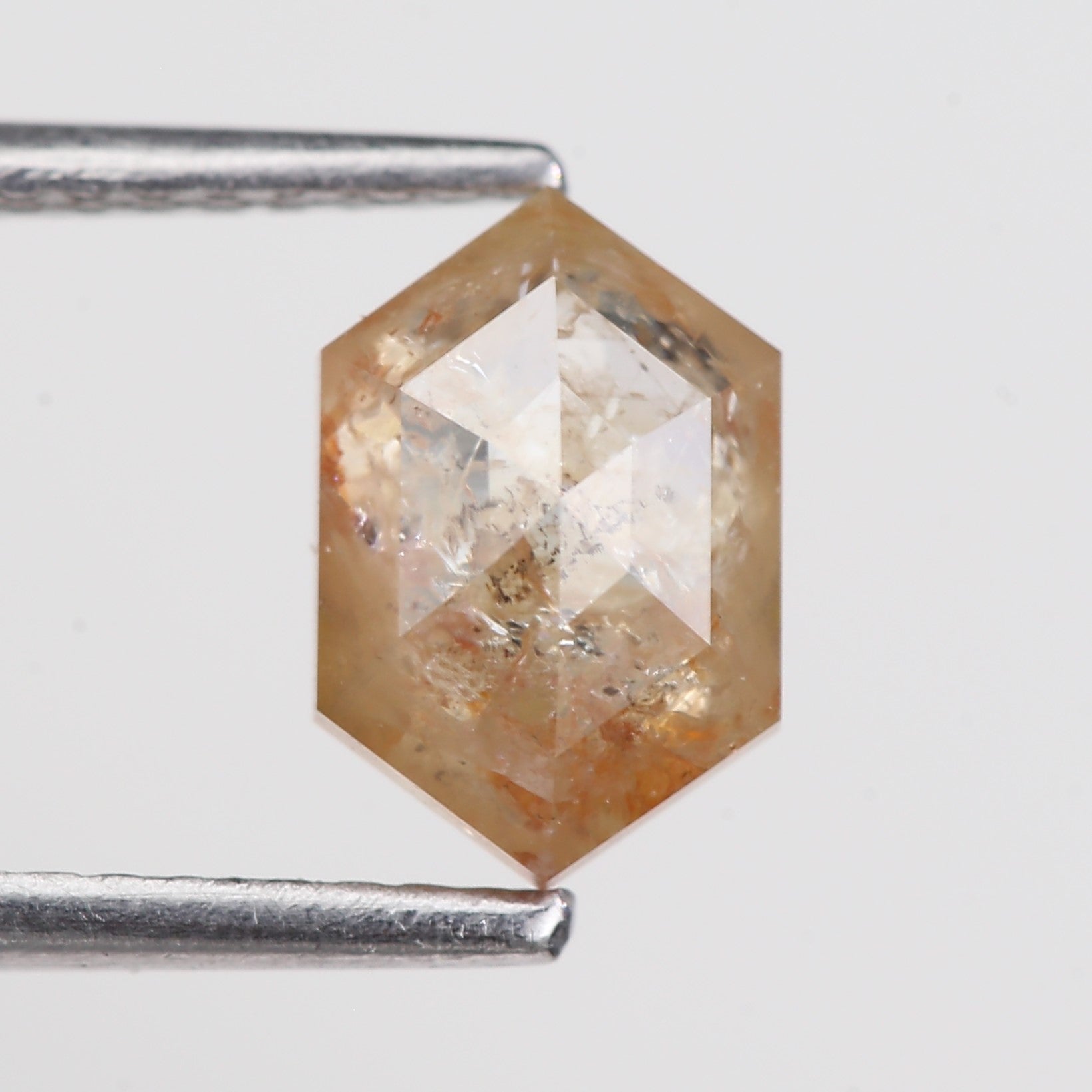 1.63 Carat Natural Hexagon Cut Salt And Pepper Diamond 8.40 MM