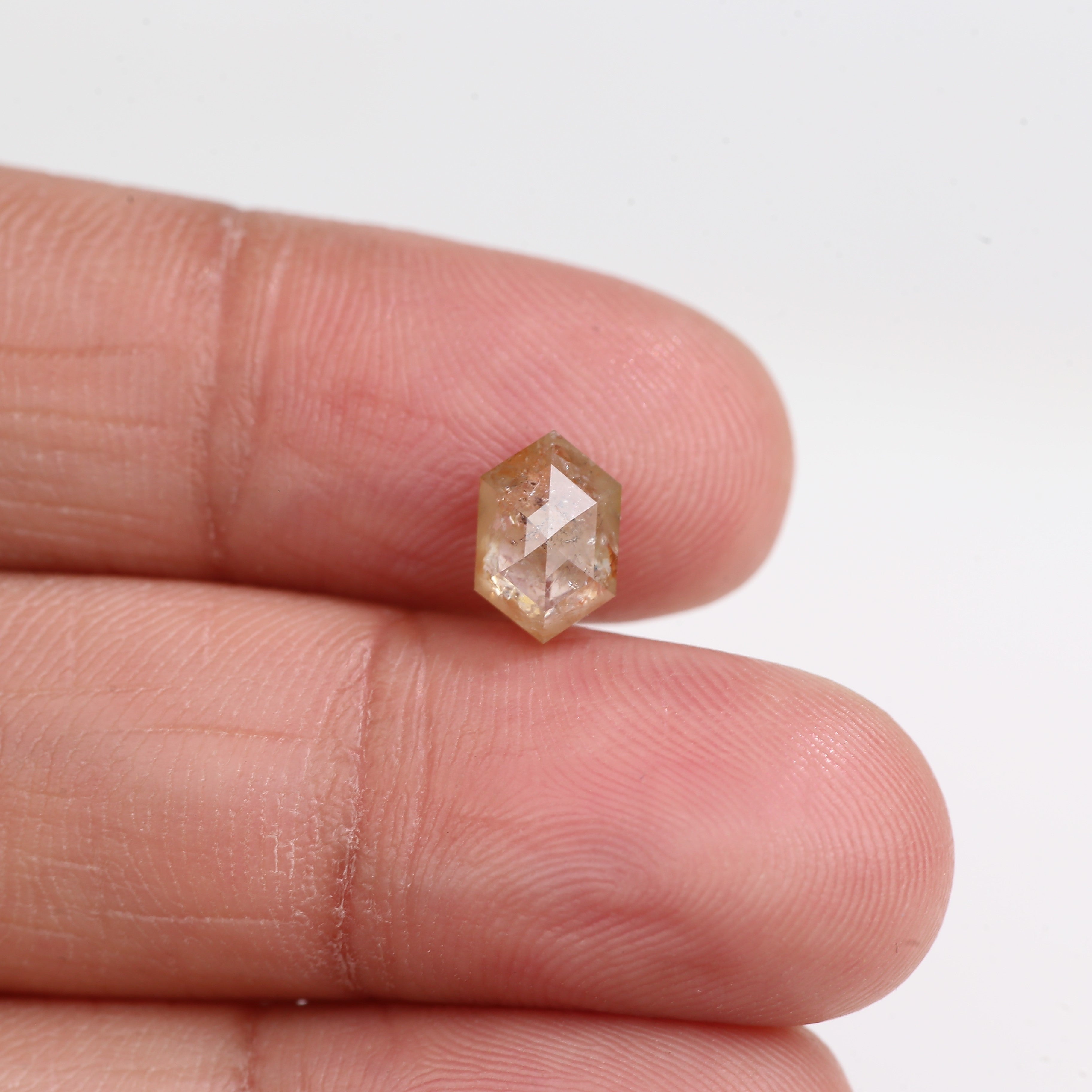 1.63 Carat Natural Hexagon Cut Salt And Pepper Diamond 8.40 MM