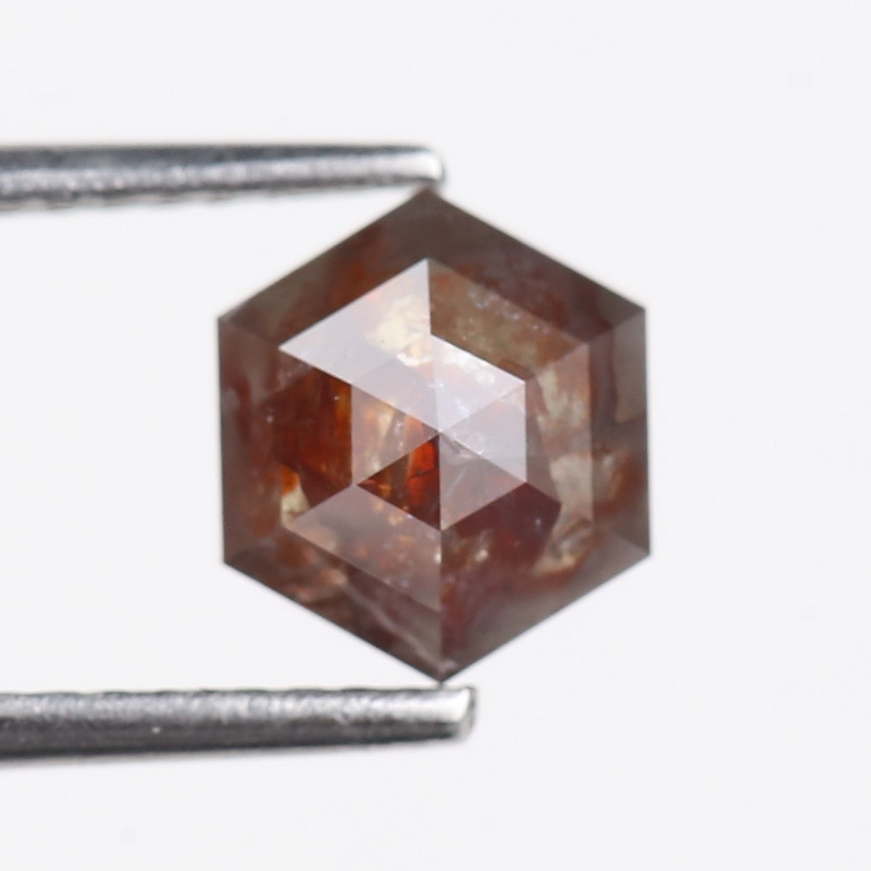 1.75 Carat Natural Red Hexagon Salt And Pepper Diamond 6.50 MM