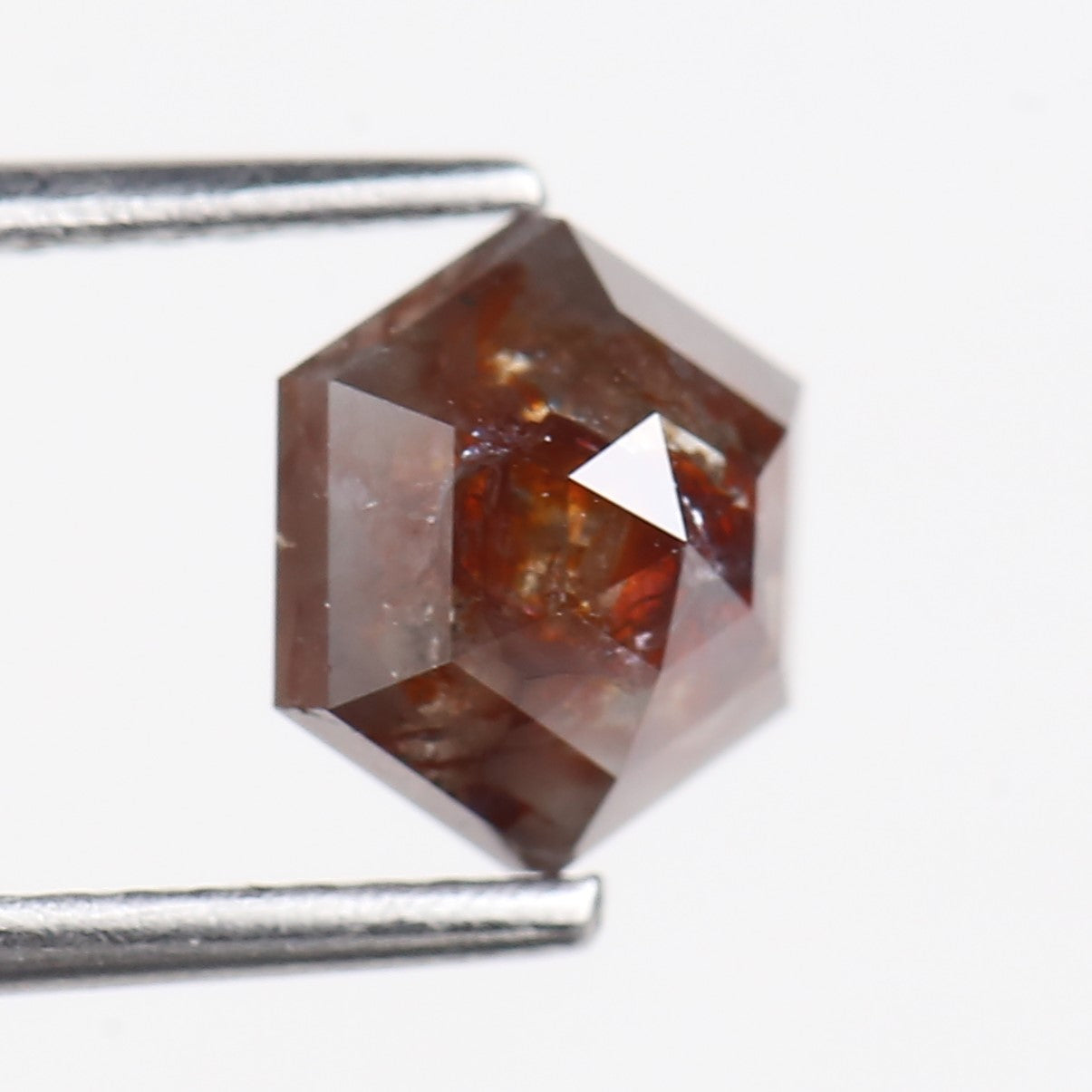 1.75 Carat Natural Red Hexagon Salt And Pepper Diamond 6.50 MM