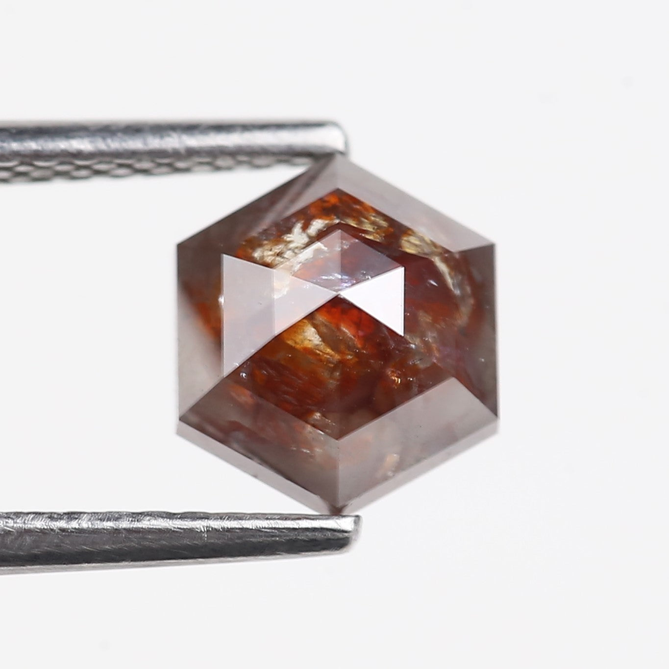 1.75 Carat Natural Red Hexagon Salt And Pepper Diamond 6.50 MM