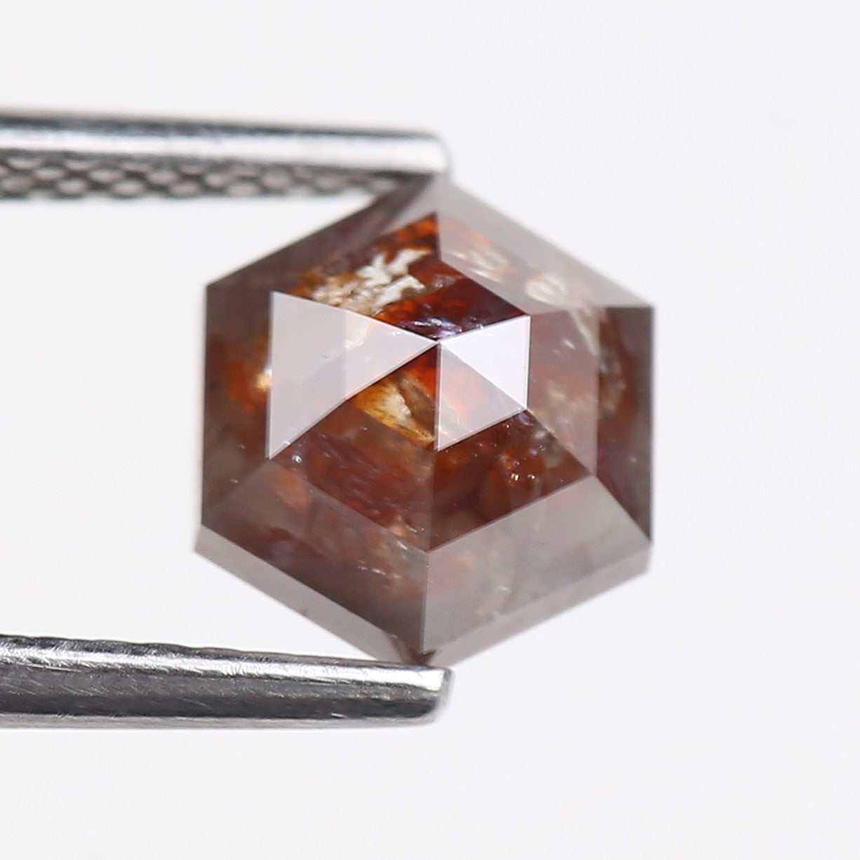 1.75 Carat Natural Red Hexagon Salt And Pepper Diamond 6.50 MM