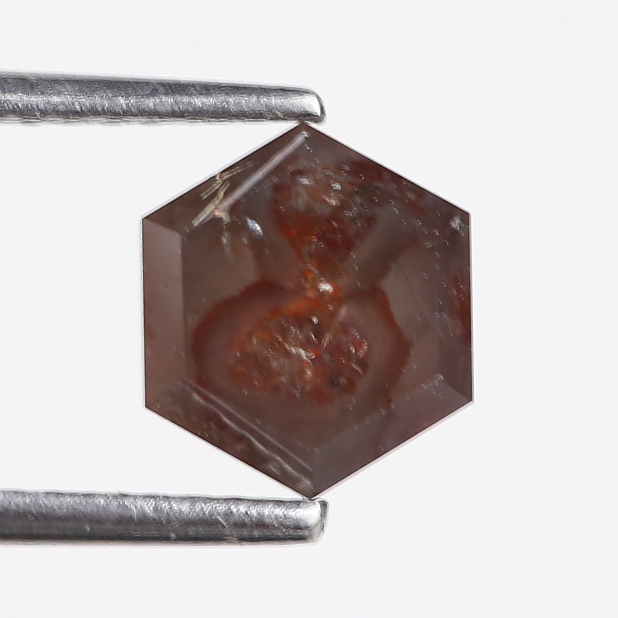 1.75 Carat Natural Red Hexagon Salt And Pepper Diamond 6.50 MM