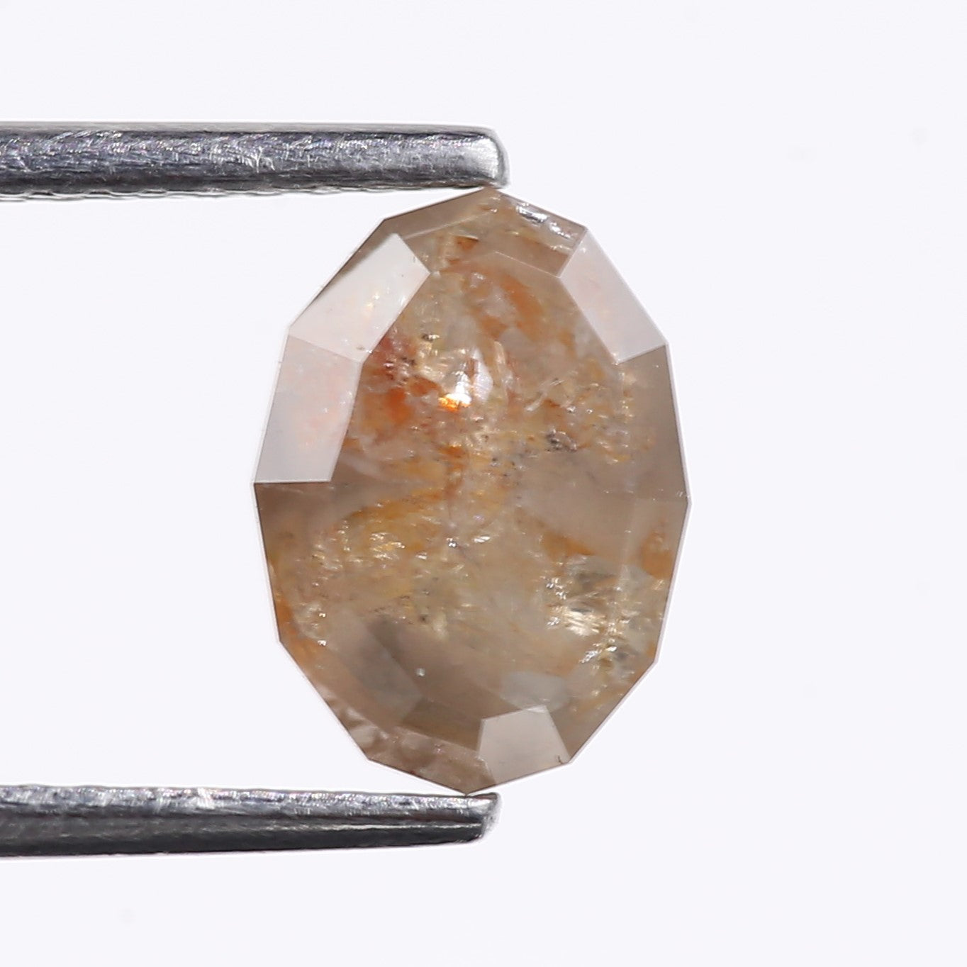 1.83 Carat Natural Orange Oval Cut Salt And Pepper Diamond 8.54 MM