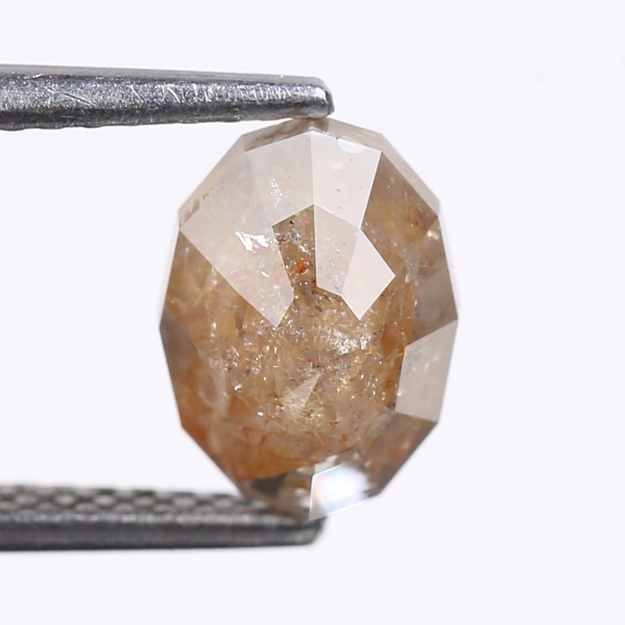 1.83 Carat Natural Orange Oval Cut Salt And Pepper Diamond 8.54 MM