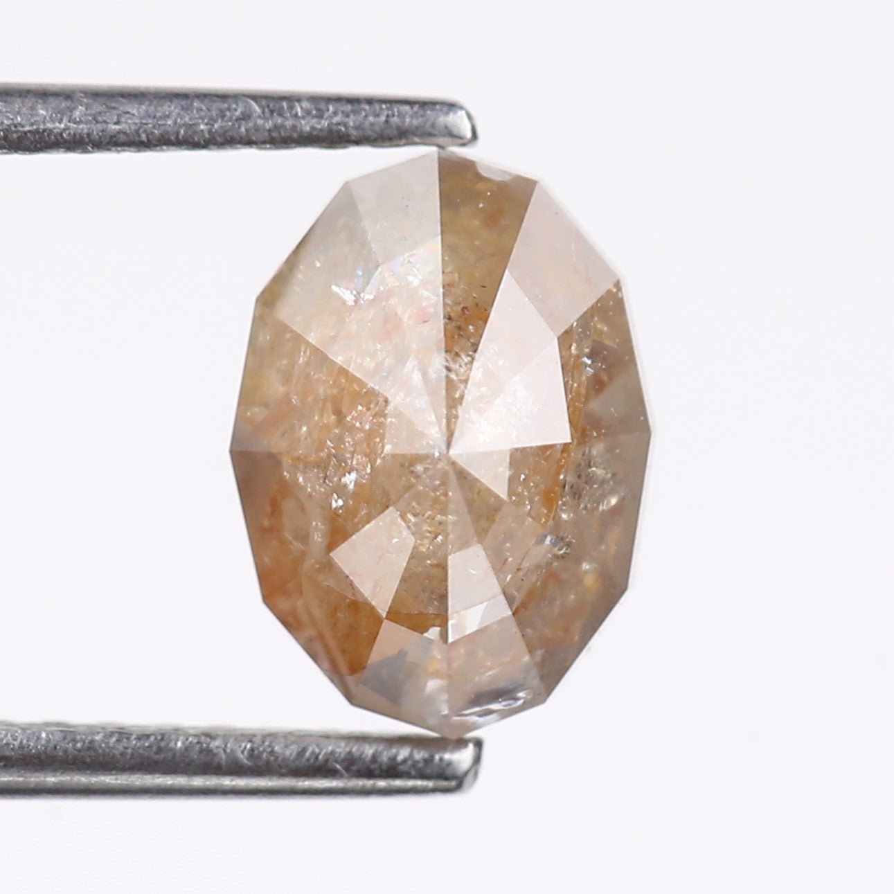 1.83 Carat Natural Orange Oval Cut Salt And Pepper Diamond 8.54 MM