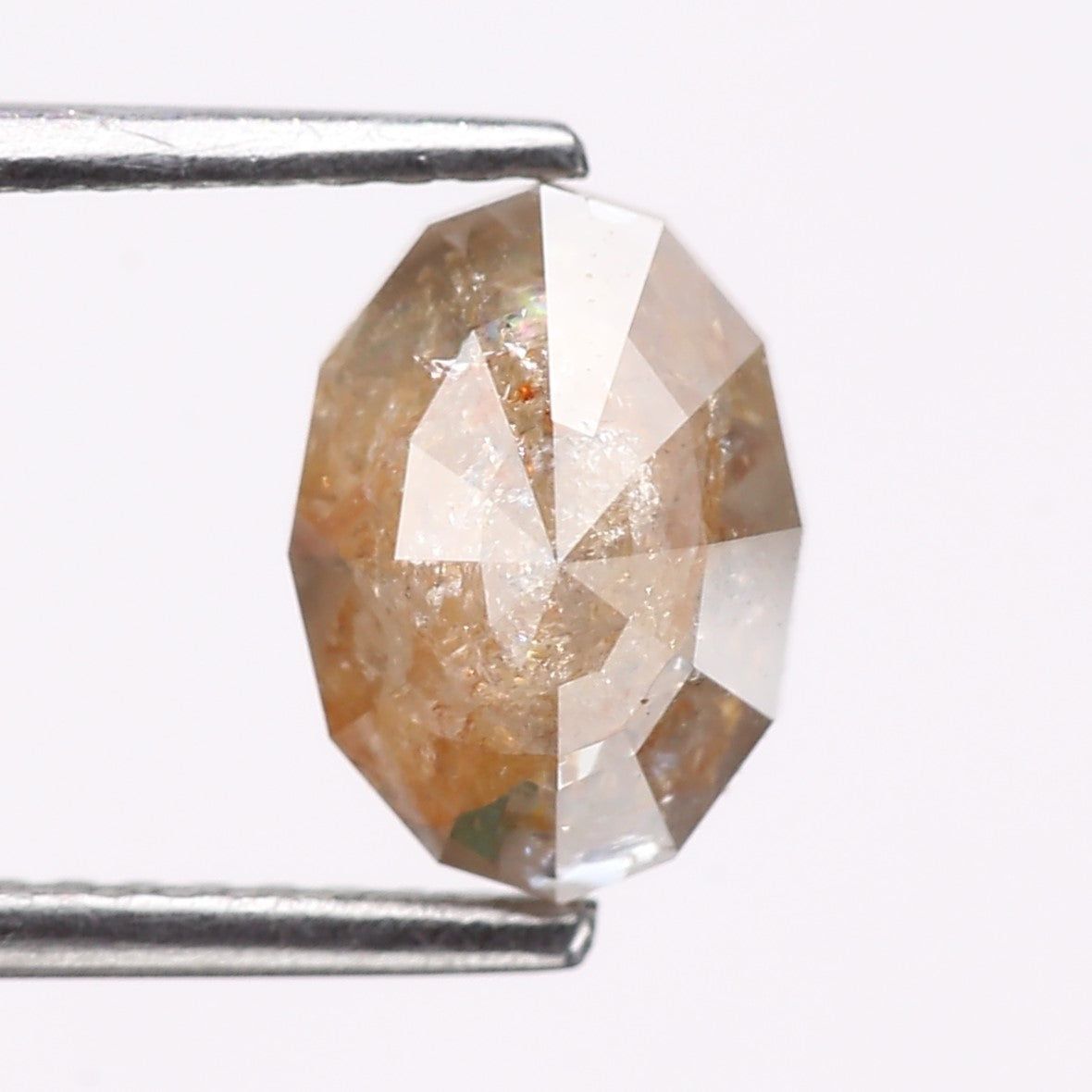 1.83 Carat Natural Orange Oval Cut Salt And Pepper Diamond 8.54 MM