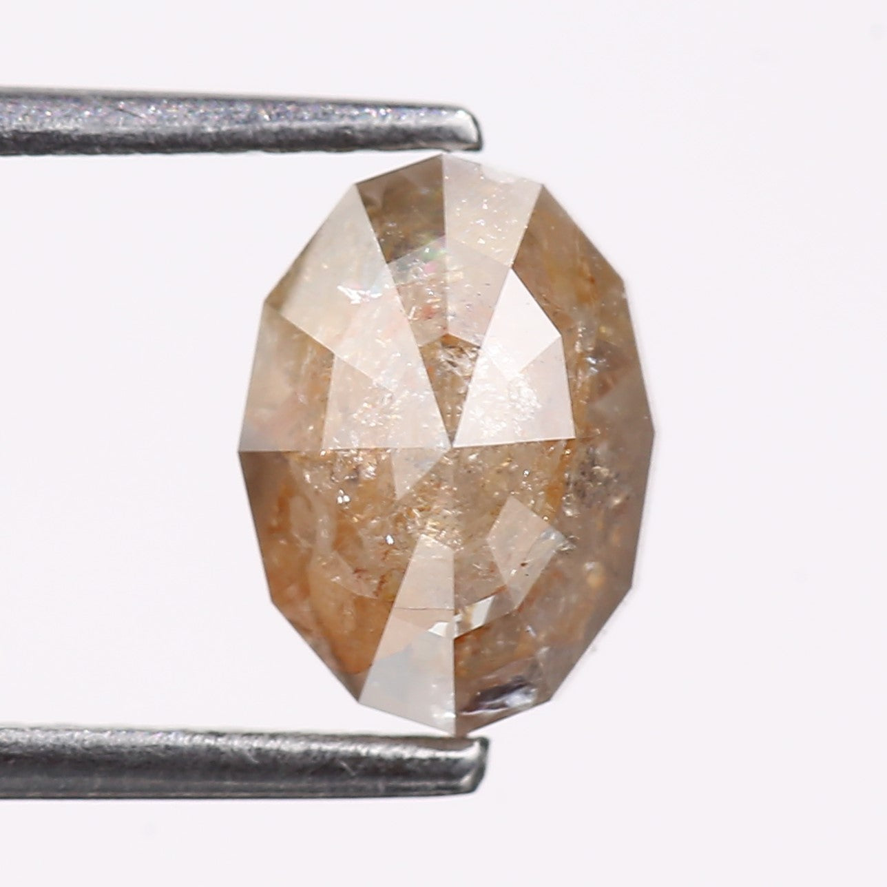 1.83 Carat Natural Orange Oval Cut Salt And Pepper Diamond 8.54 MM