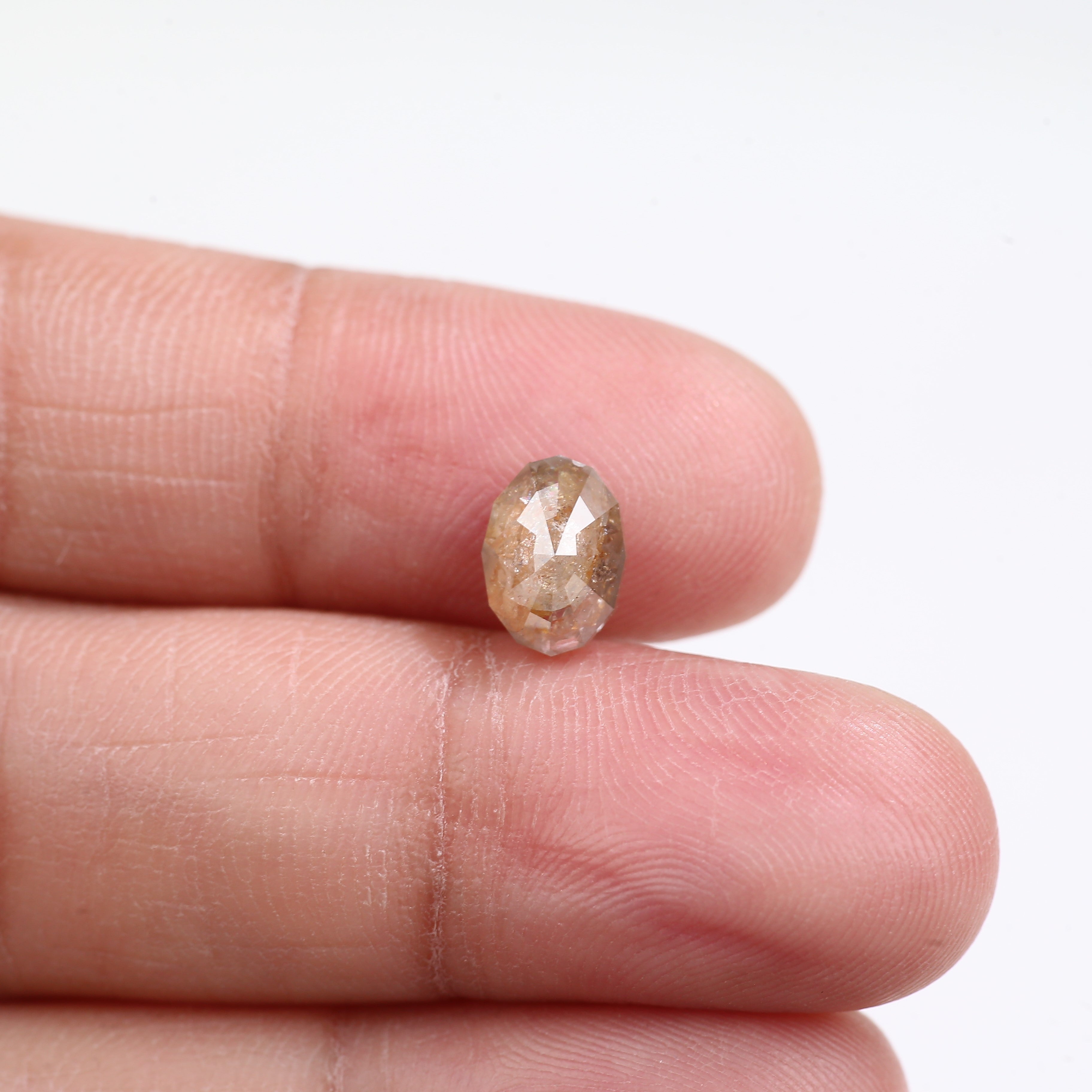 1.83 Carat Natural Orange Oval Cut Salt And Pepper Diamond 8.54 MM