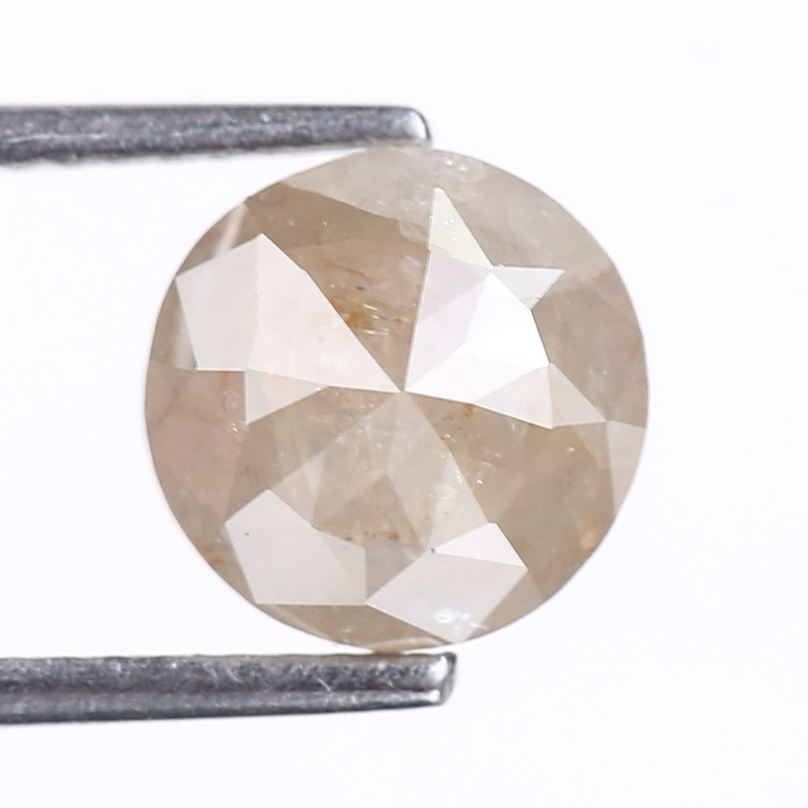 2.31 Carat Natural Gray Round Cut Salt And Pepper Diamond 8.00 MM