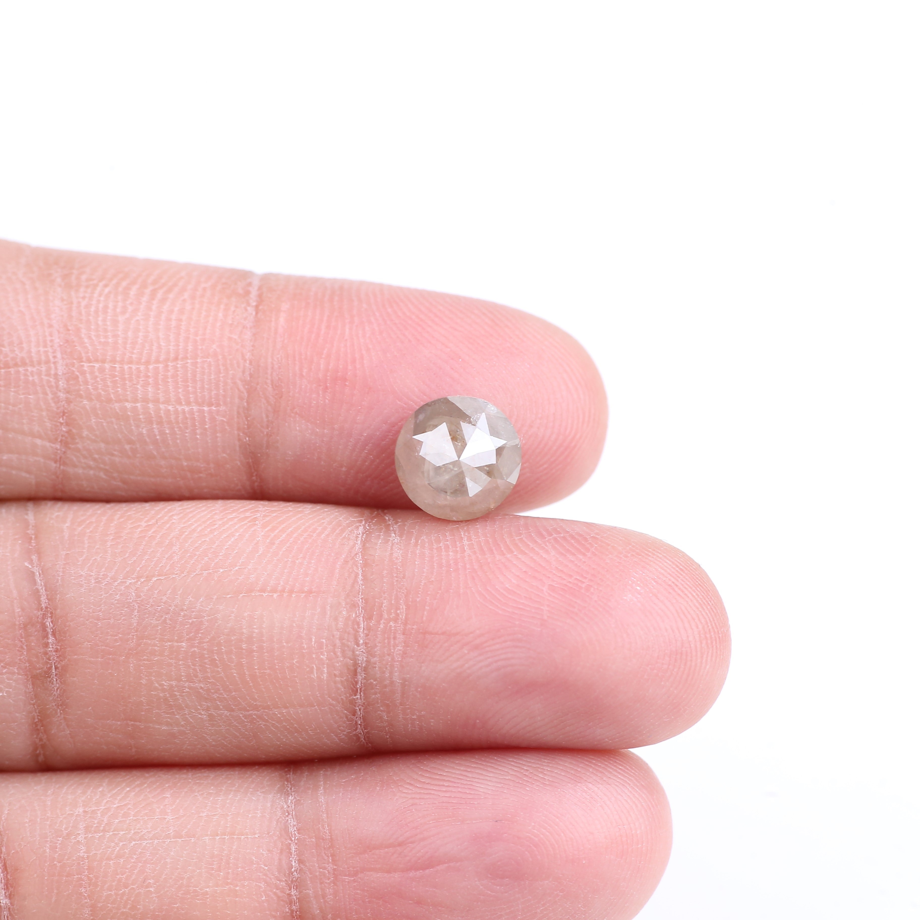 2.31 Carat Natural Gray Round Cut Salt And Pepper Diamond 8.00 MM