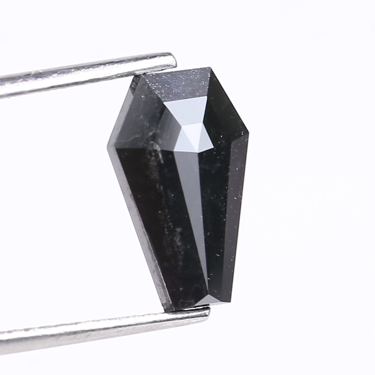 1.94 Carat Natural Black Coffin Cut Black Diamond 11.70 MM