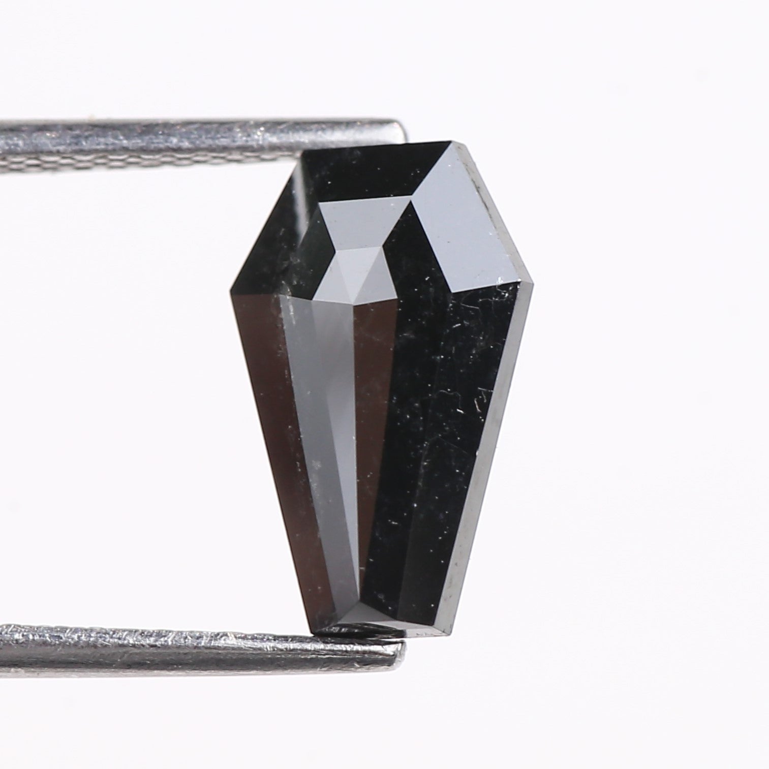 1.94 Carat Natural Black Coffin Cut Black Diamond 11.70 MM