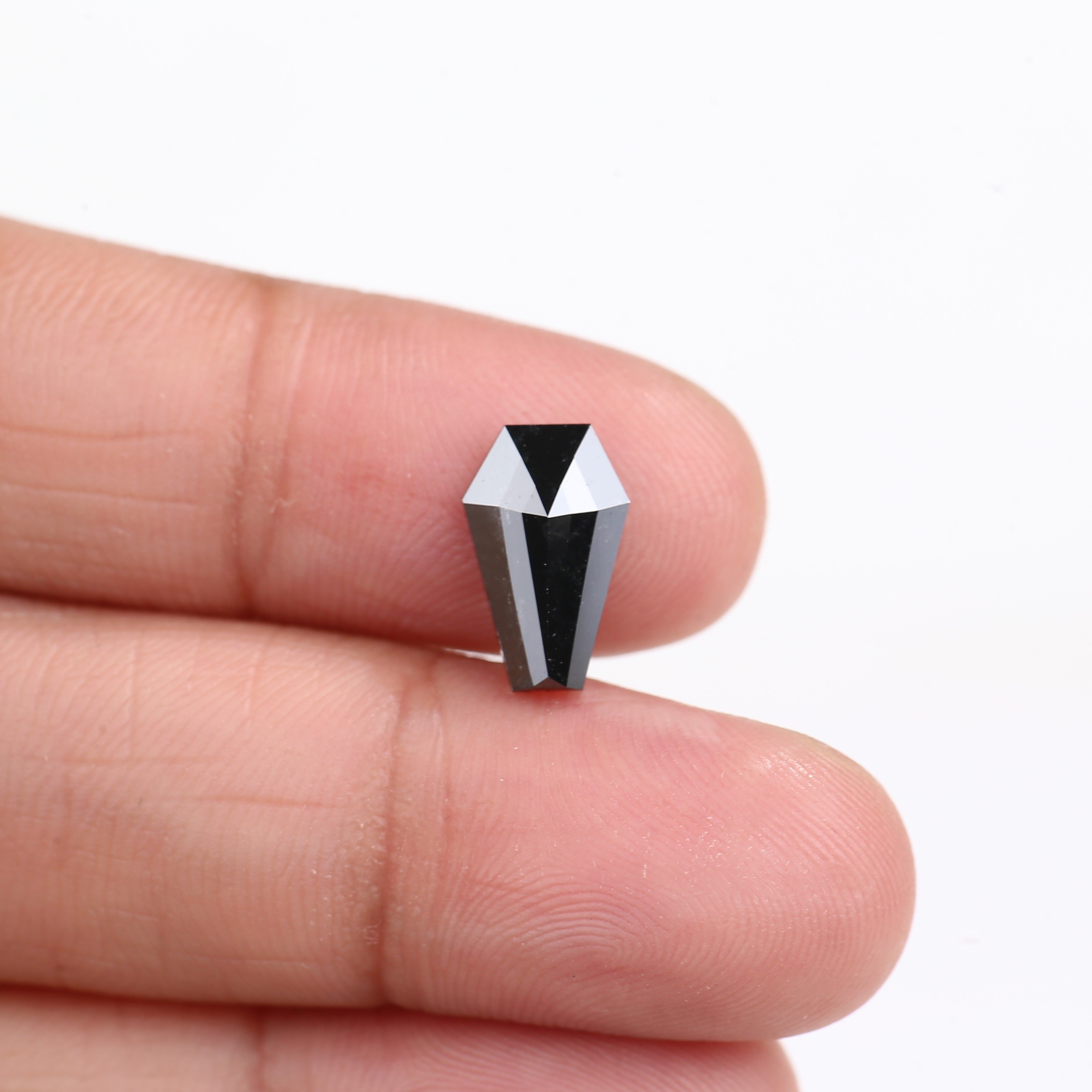 1.94 Carat Natural Black Coffin Cut Black Diamond 11.70 MM