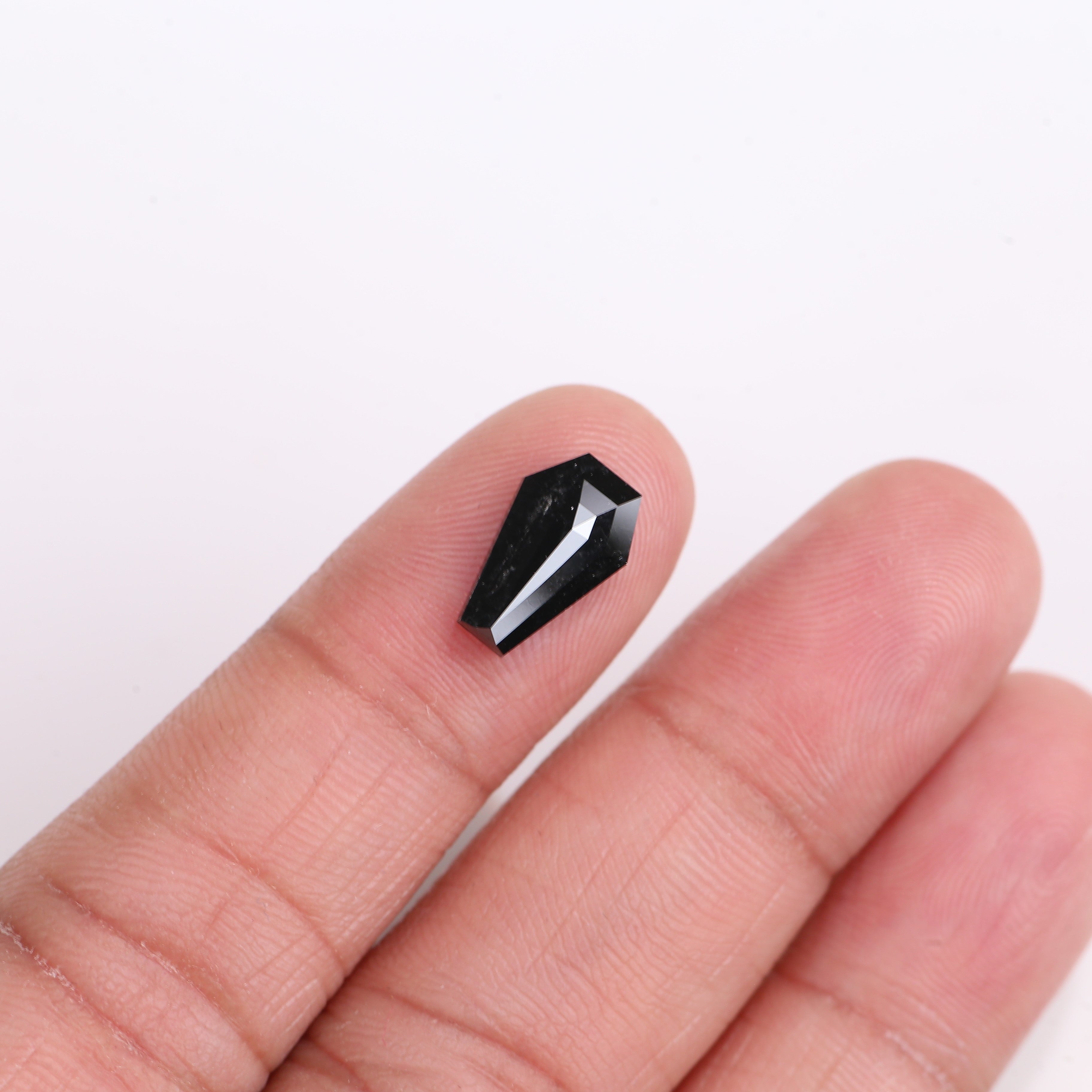 1.94 Carat Natural Black Coffin Cut Black Diamond 11.70 MM