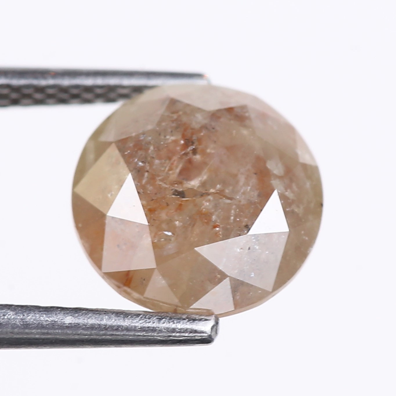 2.68 Carat Natural Brown Round Cut Salt And Pepper Diamond 8.35 MM