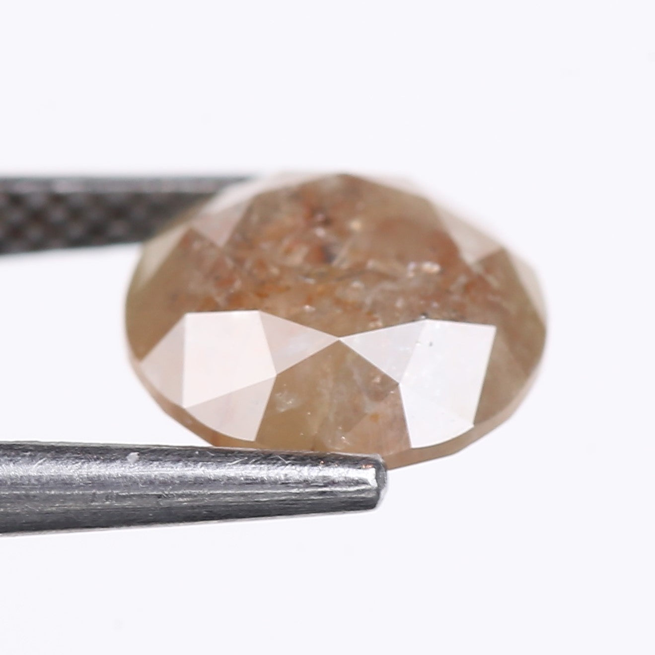 2.68 Carat Natural Brown Round Cut Salt And Pepper Diamond 8.35 MM