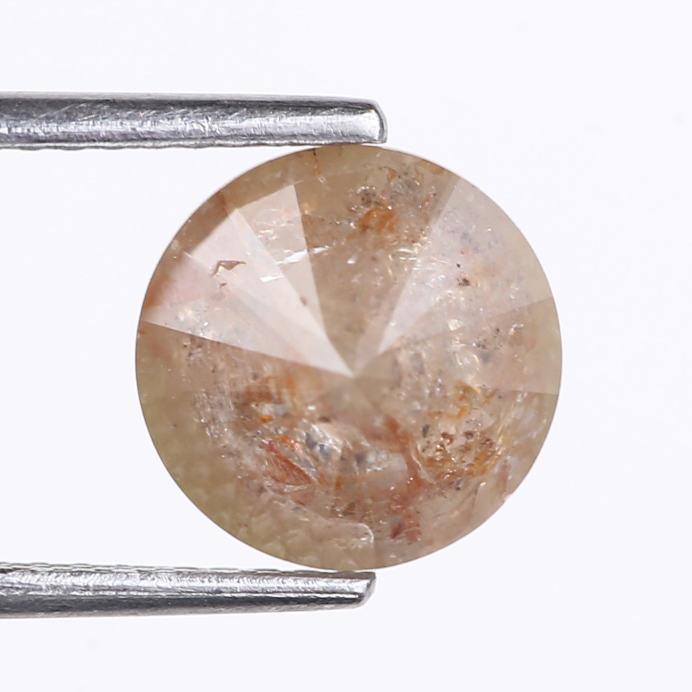 2.68 Carat Natural Brown Round Cut Salt And Pepper Diamond 8.35 MM