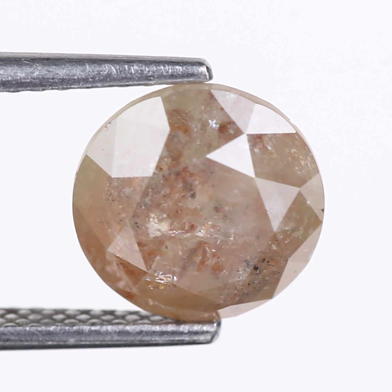 2.68 Carat Natural Brown Round Cut Salt And Pepper Diamond 8.35 MM