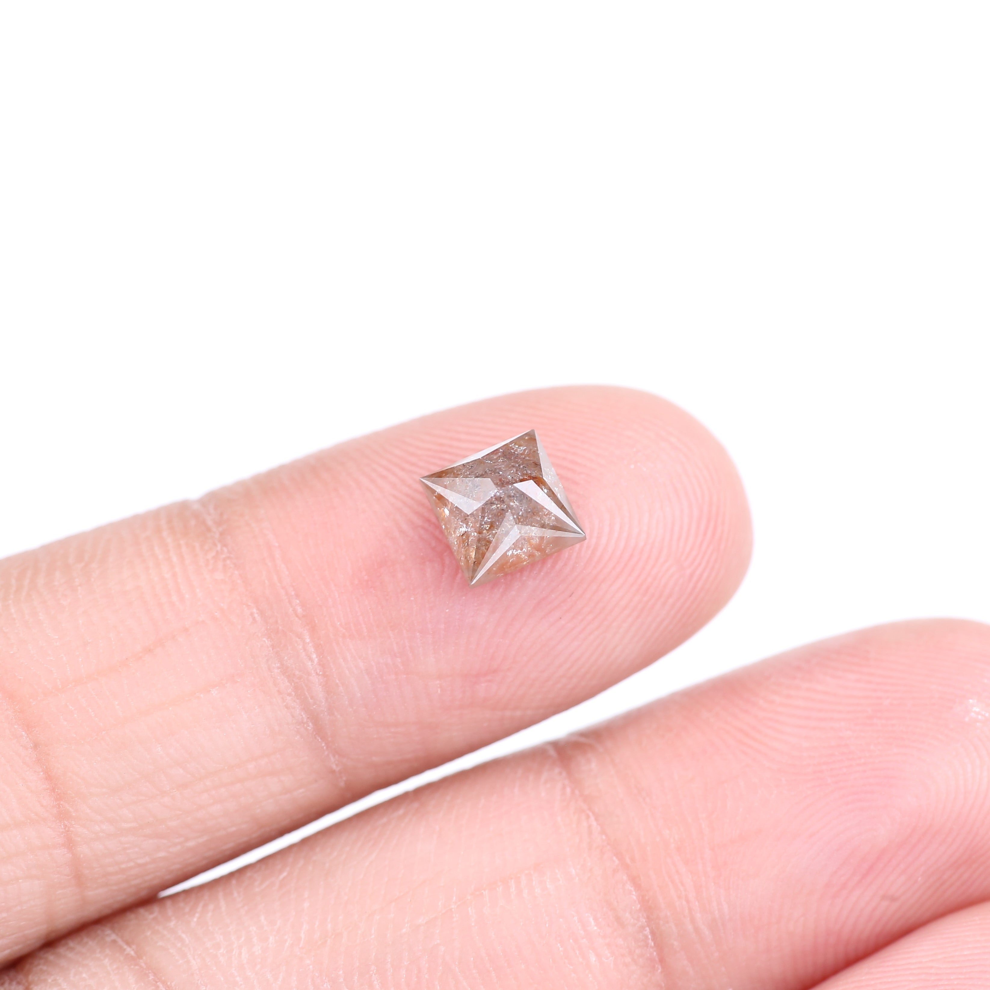 1.29 Carat Natural Princess Cut Salt And Pepper Diamond 5.63 MM