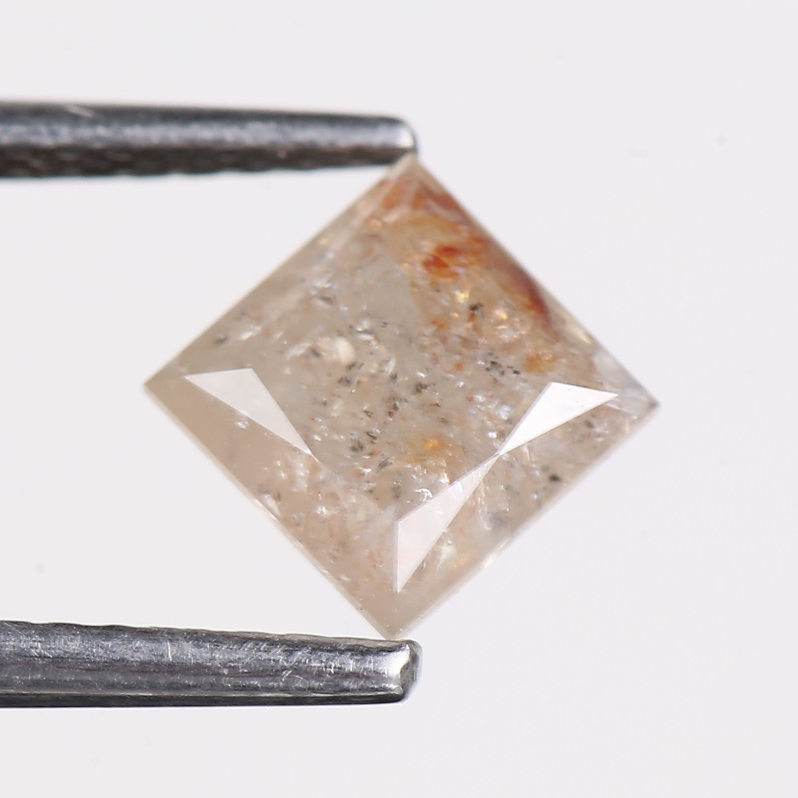 1.27 Carat Natural Light Gray Princess Cut Salt And Pepper Diamond 5.60 MM