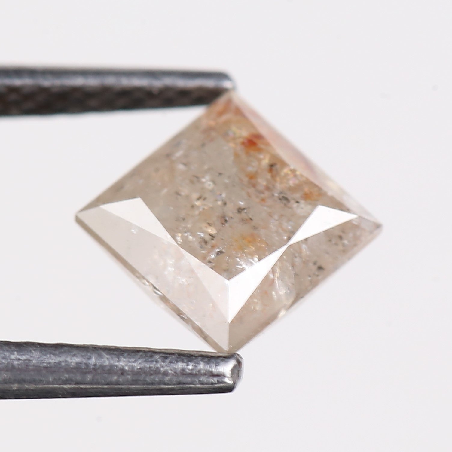 1.27 Carat Natural Light Gray Princess Cut Salt And Pepper Diamond 5.60 MM