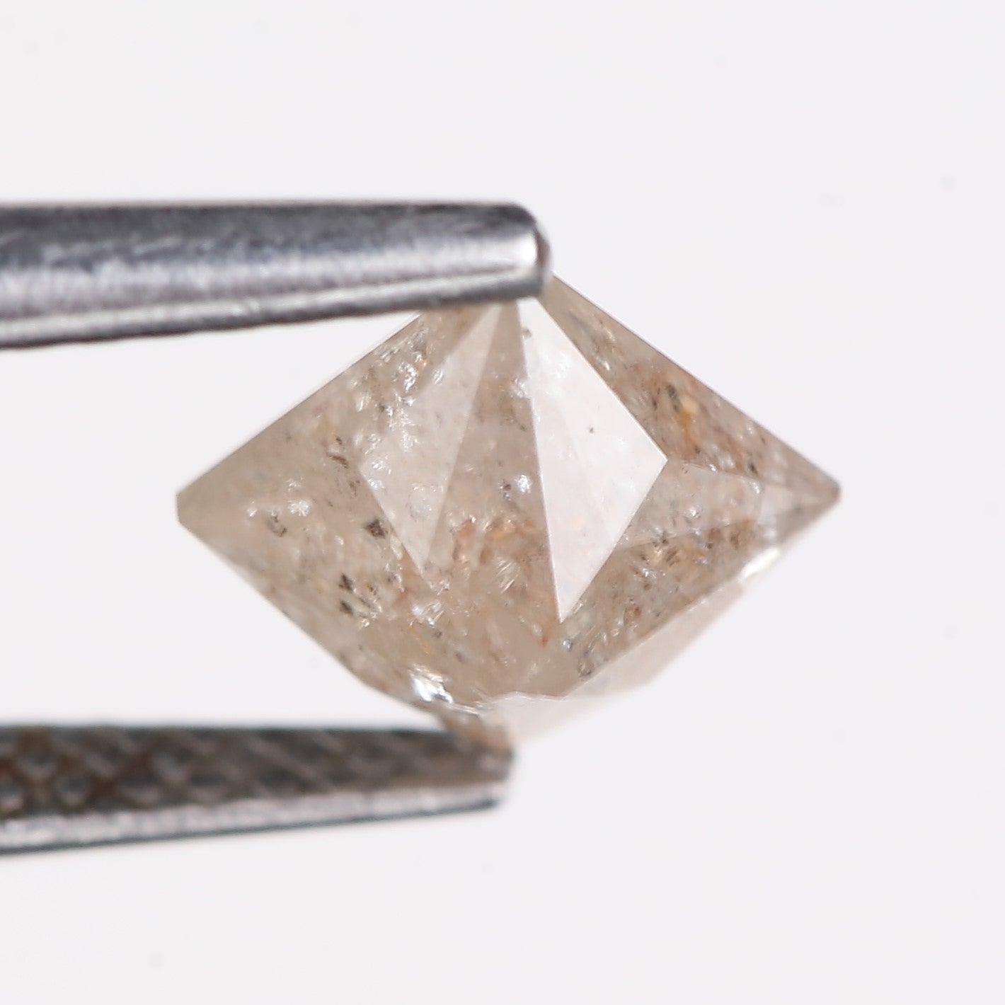 1.27 Carat Natural Light Gray Princess Cut Salt And Pepper Diamond 5.60 MM