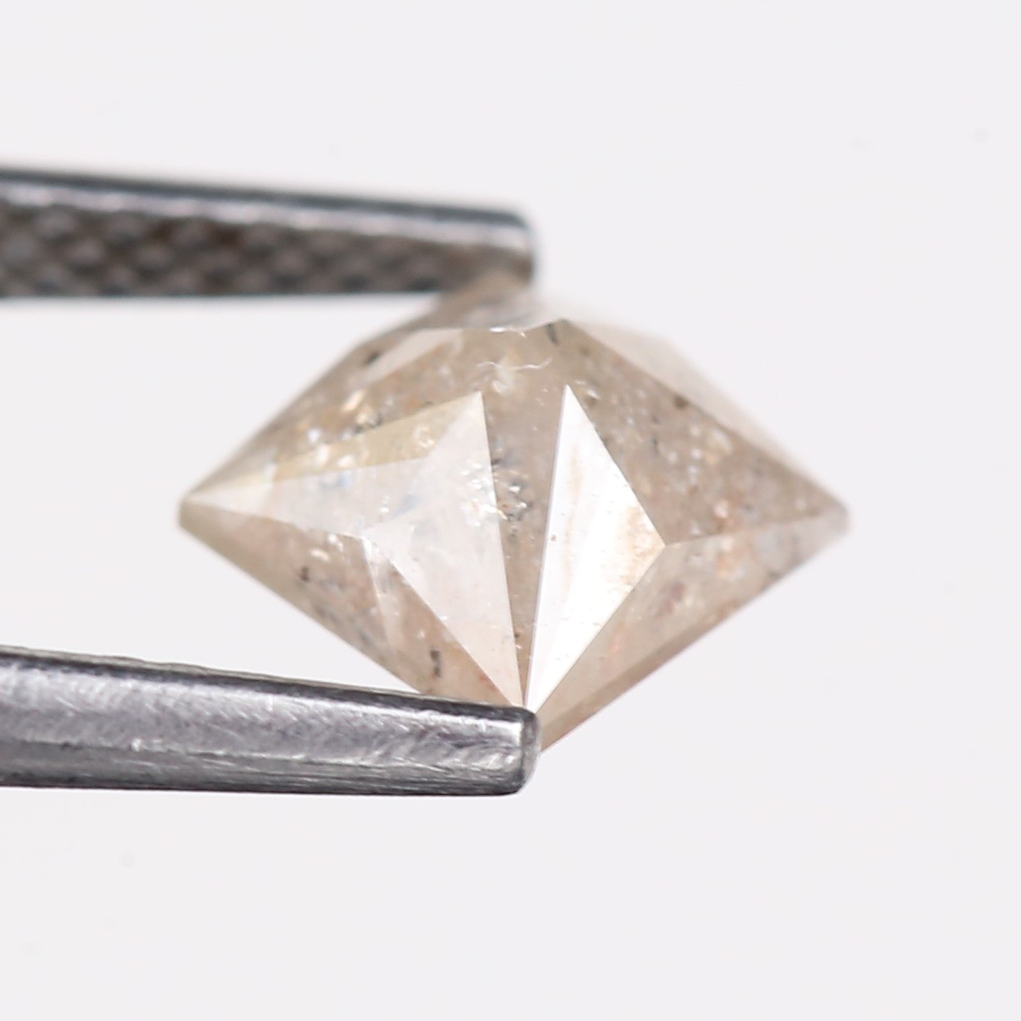 1.27 Carat Natural Light Gray Princess Cut Salt And Pepper Diamond 5.60 MM