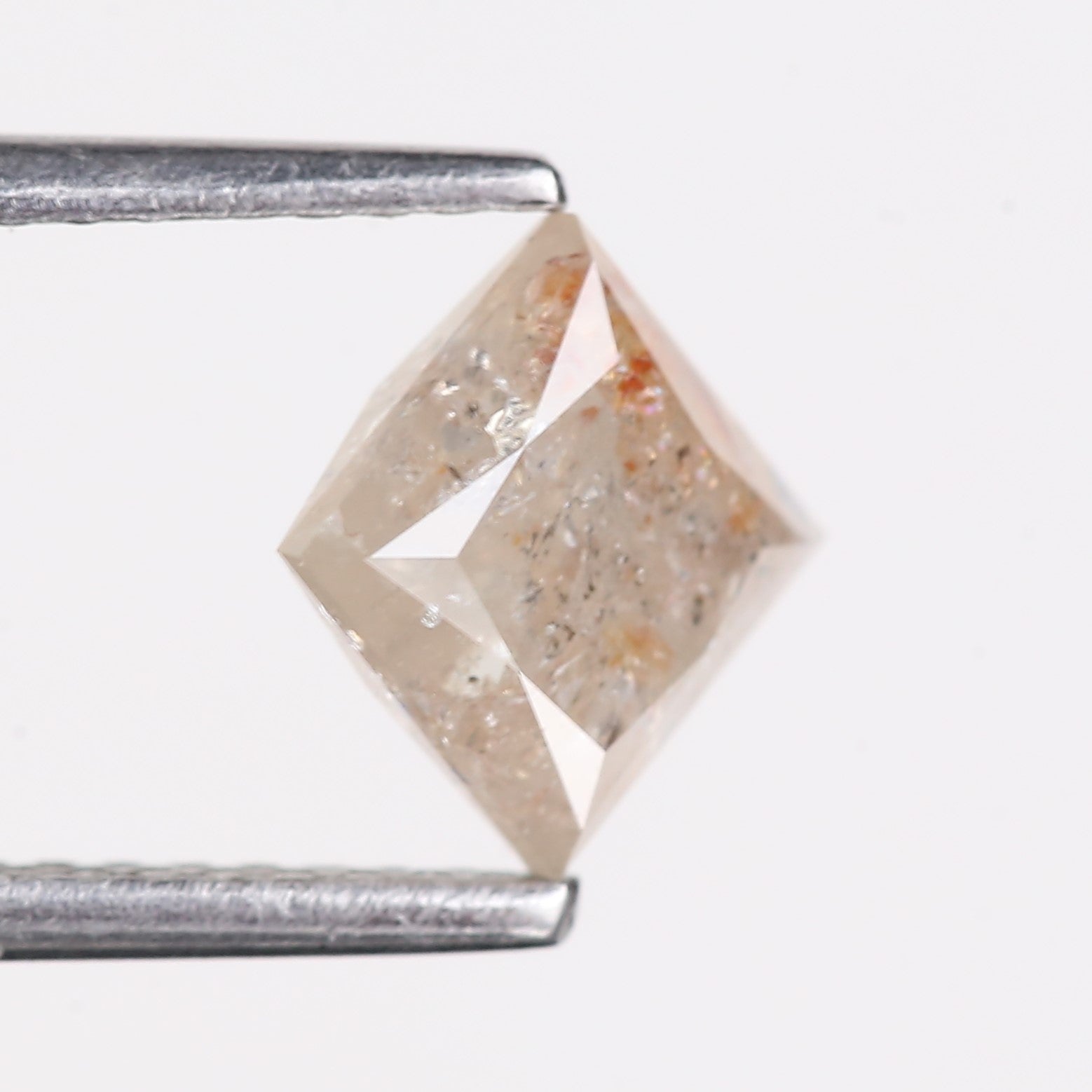 1.27 Carat Natural Light Gray Princess Cut Salt And Pepper Diamond 5.60 MM