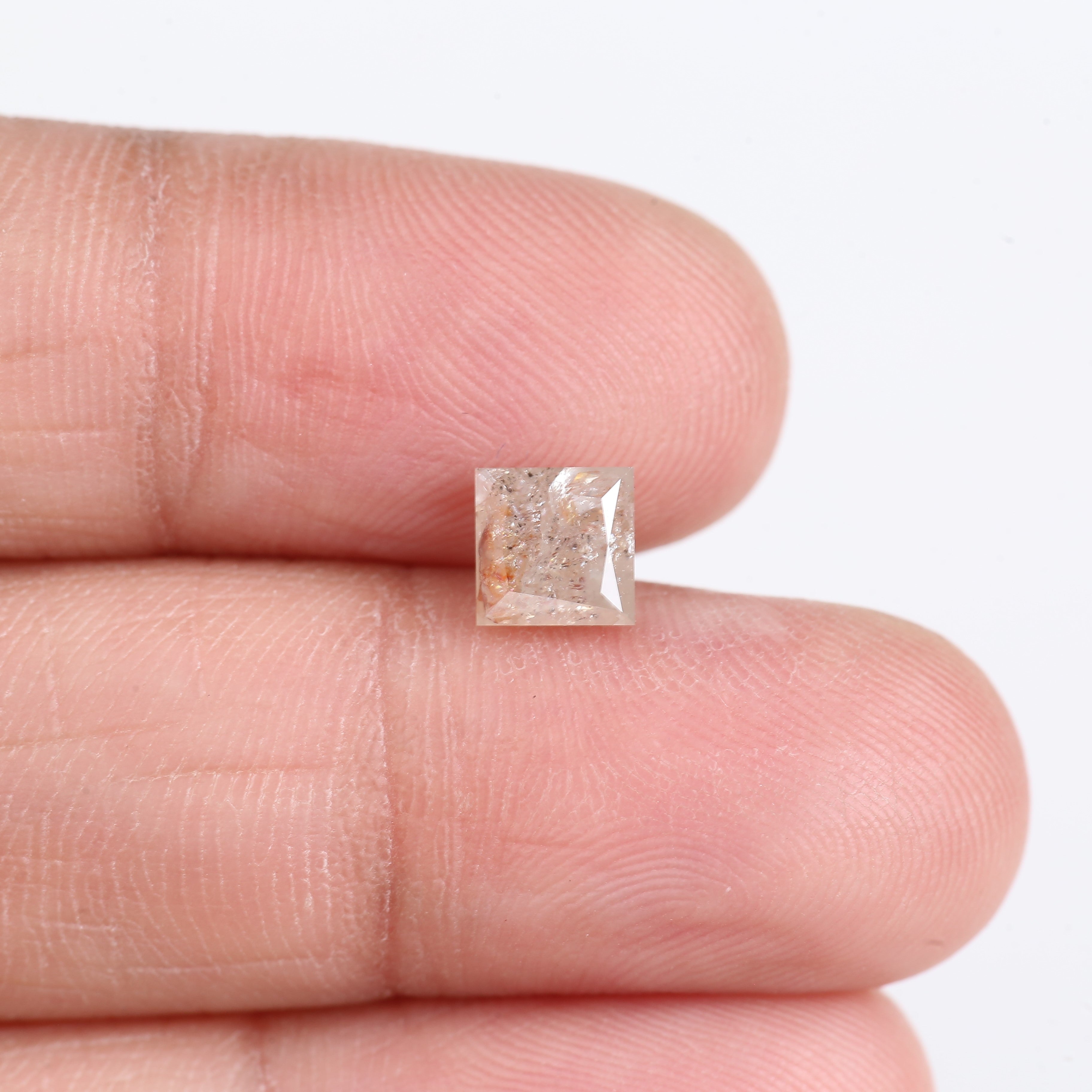 1.27 Carat Natural Light Gray Princess Cut Salt And Pepper Diamond 5.60 MM